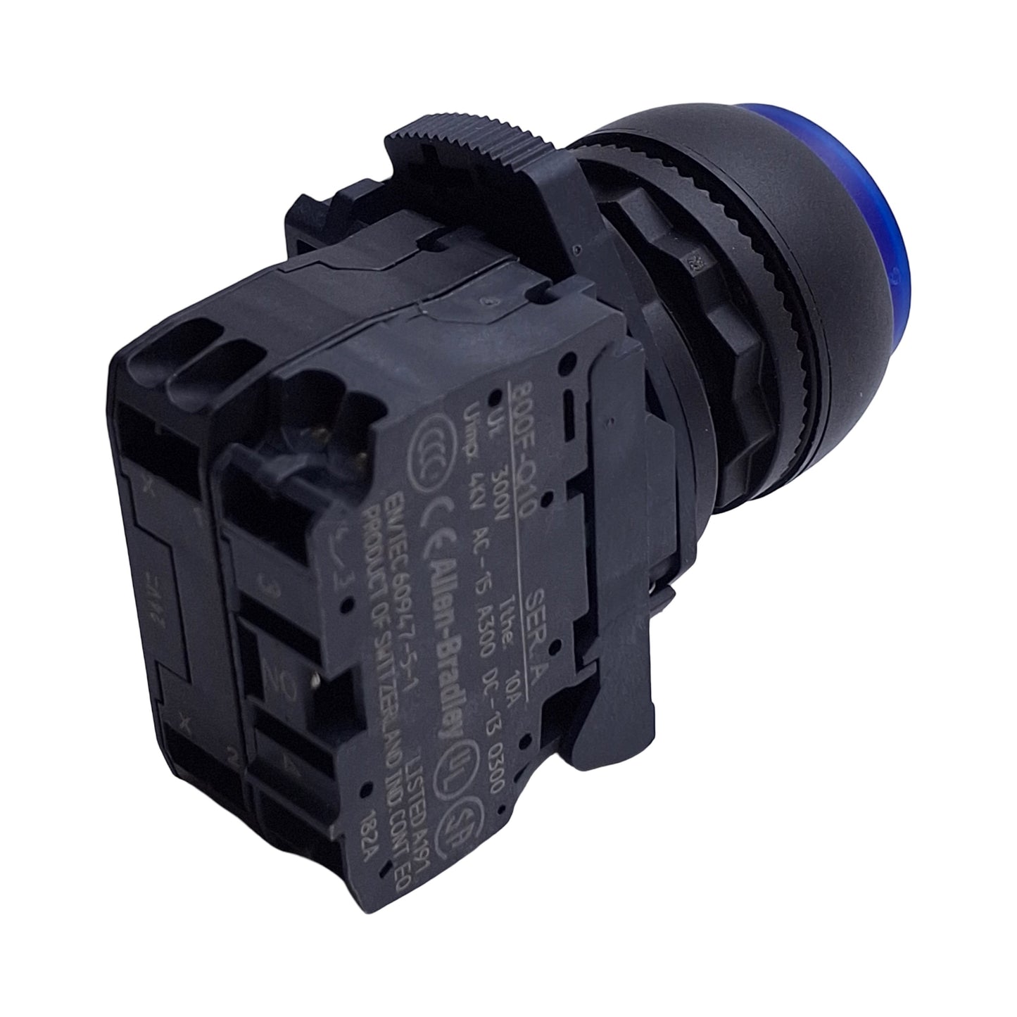 Used Allen Bradley 800FP-LE6 Illuminated Blue Pushbutton, w/ 1NO Contact, 22mm