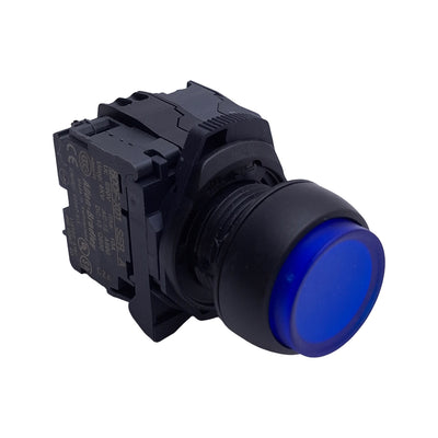 Used Allen Bradley 800FP-LE6 Illuminated Blue Pushbutton, w/ 1NO & 1NC Contact, 22mm