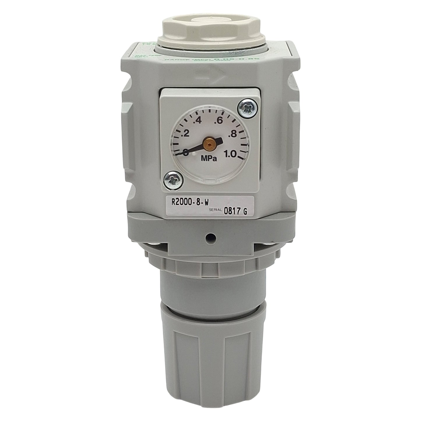 Used CKD R2000-8-W Pneumatic Regulator, 0.05-0.85MPa Set, 1.0MPa Max, Rc1/4