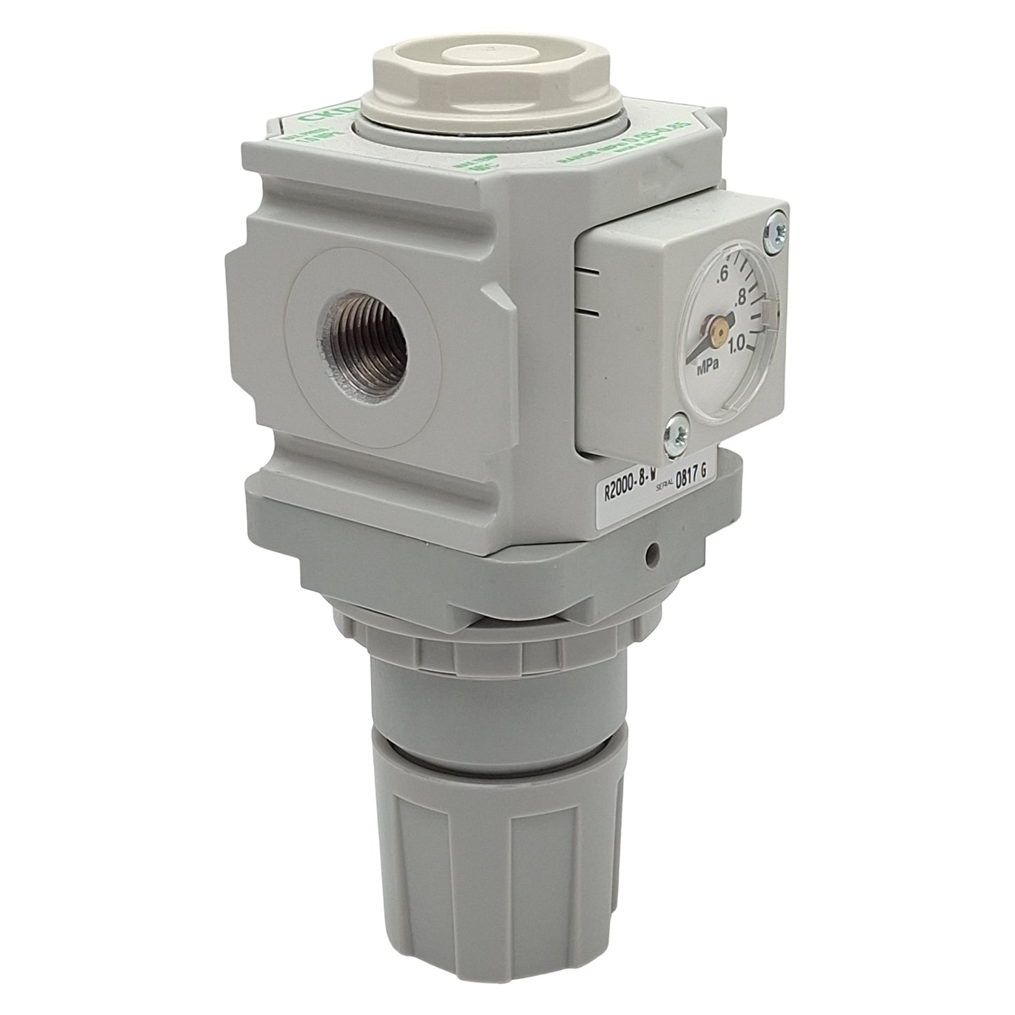 Used CKD R2000-8-W Pneumatic Regulator, 0.05-0.85MPa Set, 1.0MPa Max, Rc1/4