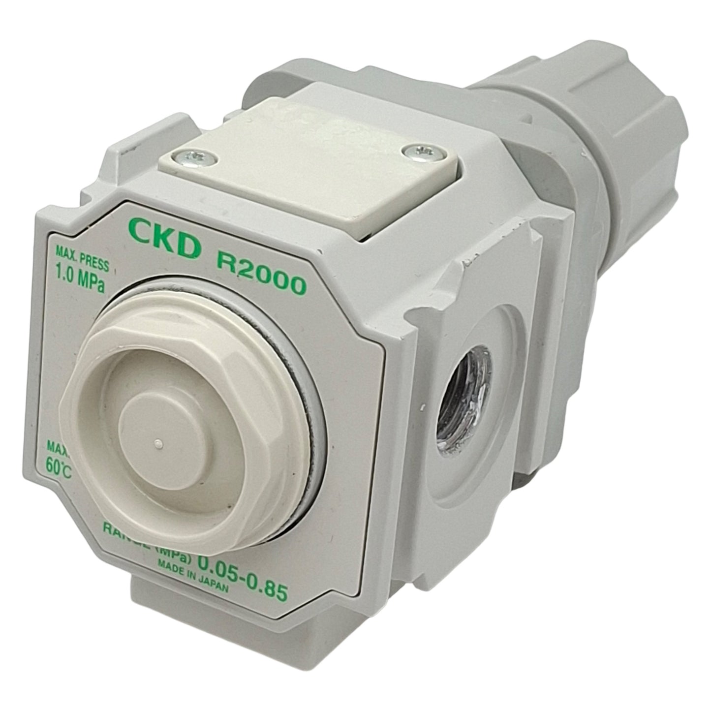 Used CKD R2000-8-W Pneumatic Regulator, 0.05-0.85MPa Set, 1.0MPa Max, Rc1/4