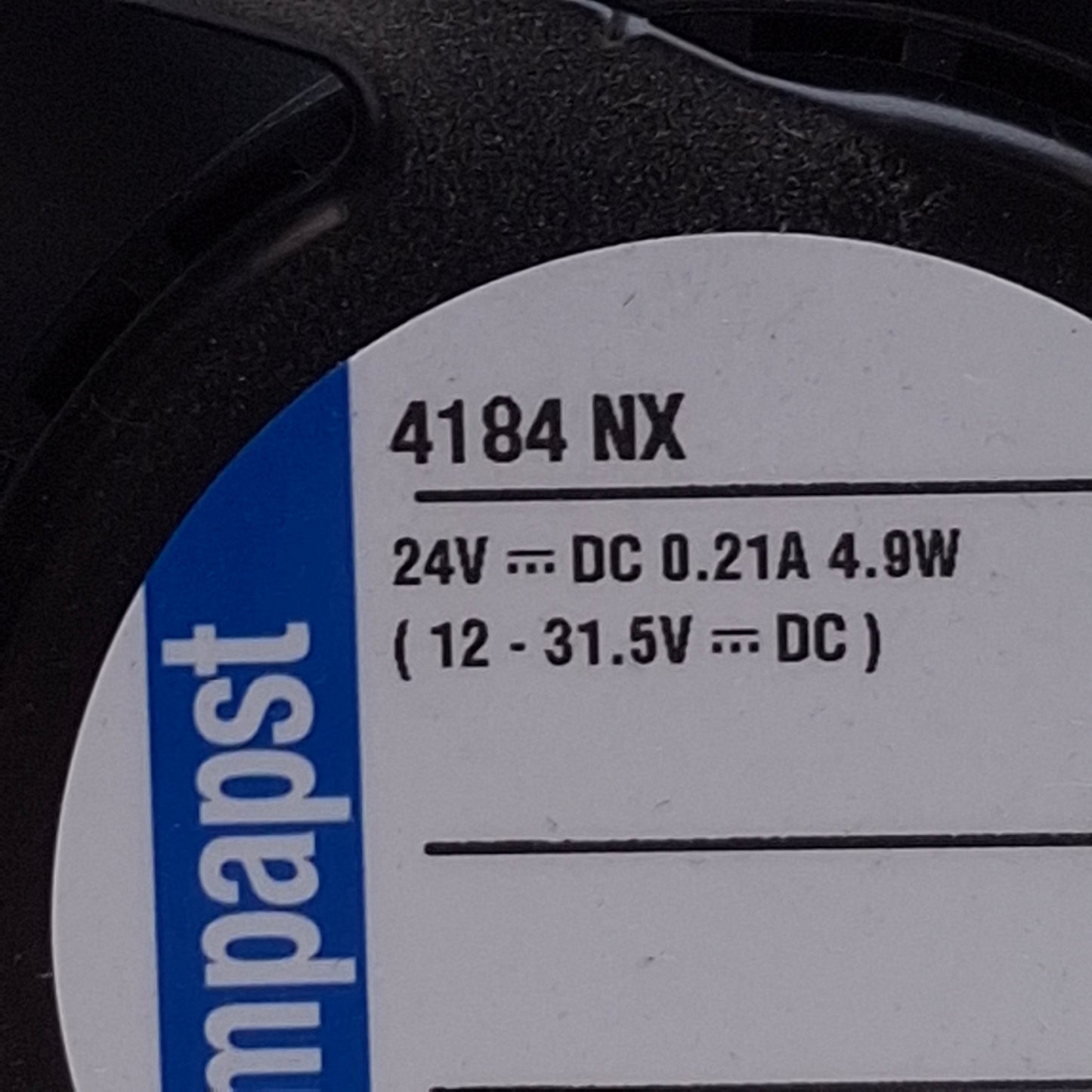 Used EBM Papst 4184 NX DC Axial Compact Fan 24VDC, 4.9W, 119 x 119 x 38mm, 3200rpm
