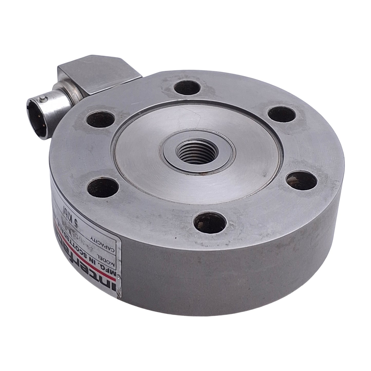 Used Interface 2430BLX-5k Compact Stainless Steel Load Cell 5k lbf, 1/2-20 UNF, 15VDC