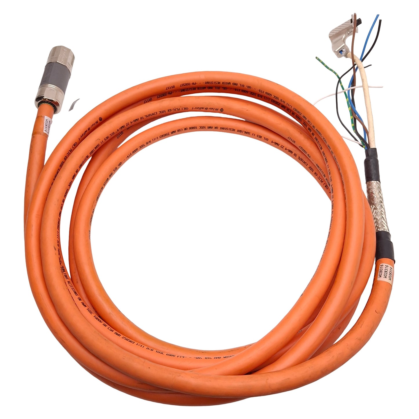Used Allen Bradley 2090-CSBM1DF-18AF07 Kinetix Hybrid Power/Feedback/Brake Cable, 5m