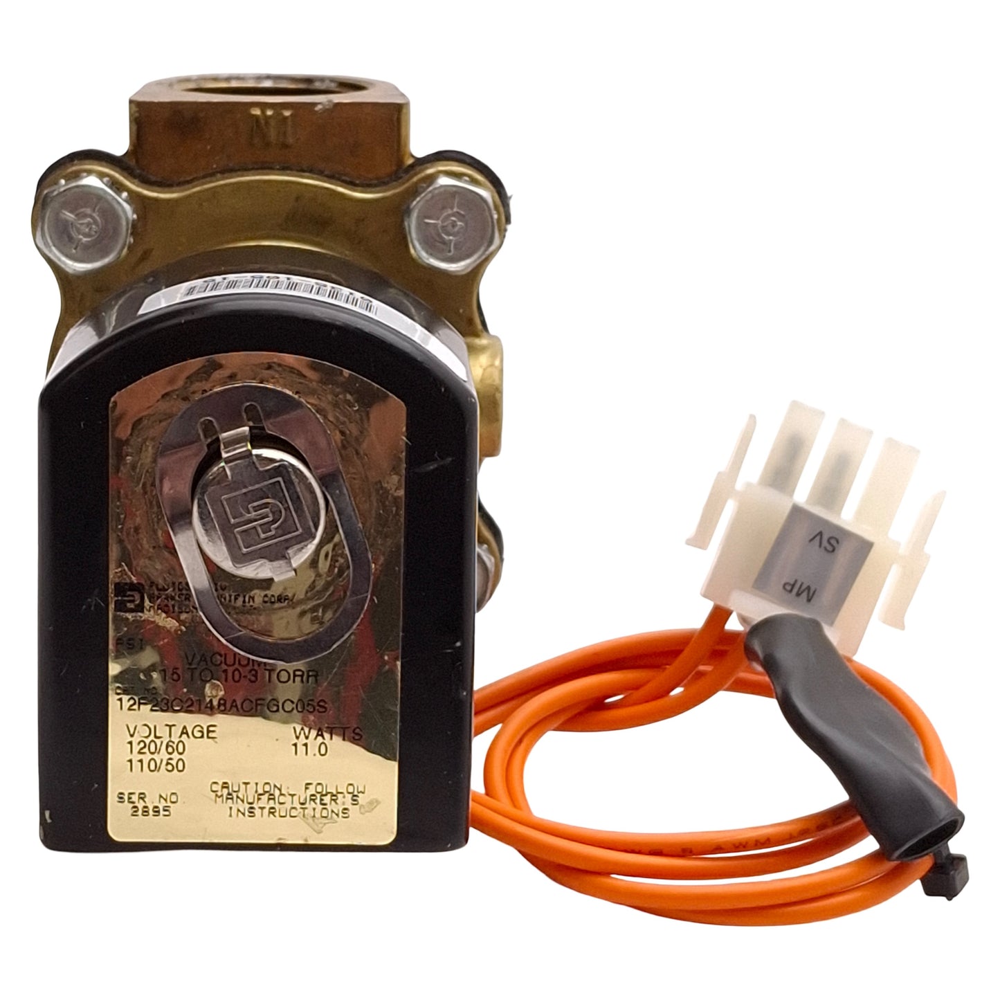 Used Parker 12F23C2148ACFGC05S Solenoid Valve, Vacuum-15psi, 3/4in NPT, 120VAC Coil