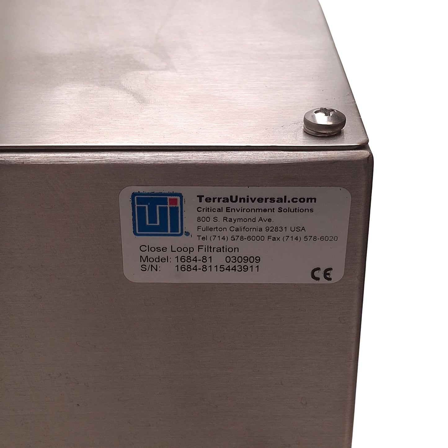 Used Terra Universal 1684-81 Closed Loop Filtration Module, 120VAC, *NO PLUMBING*