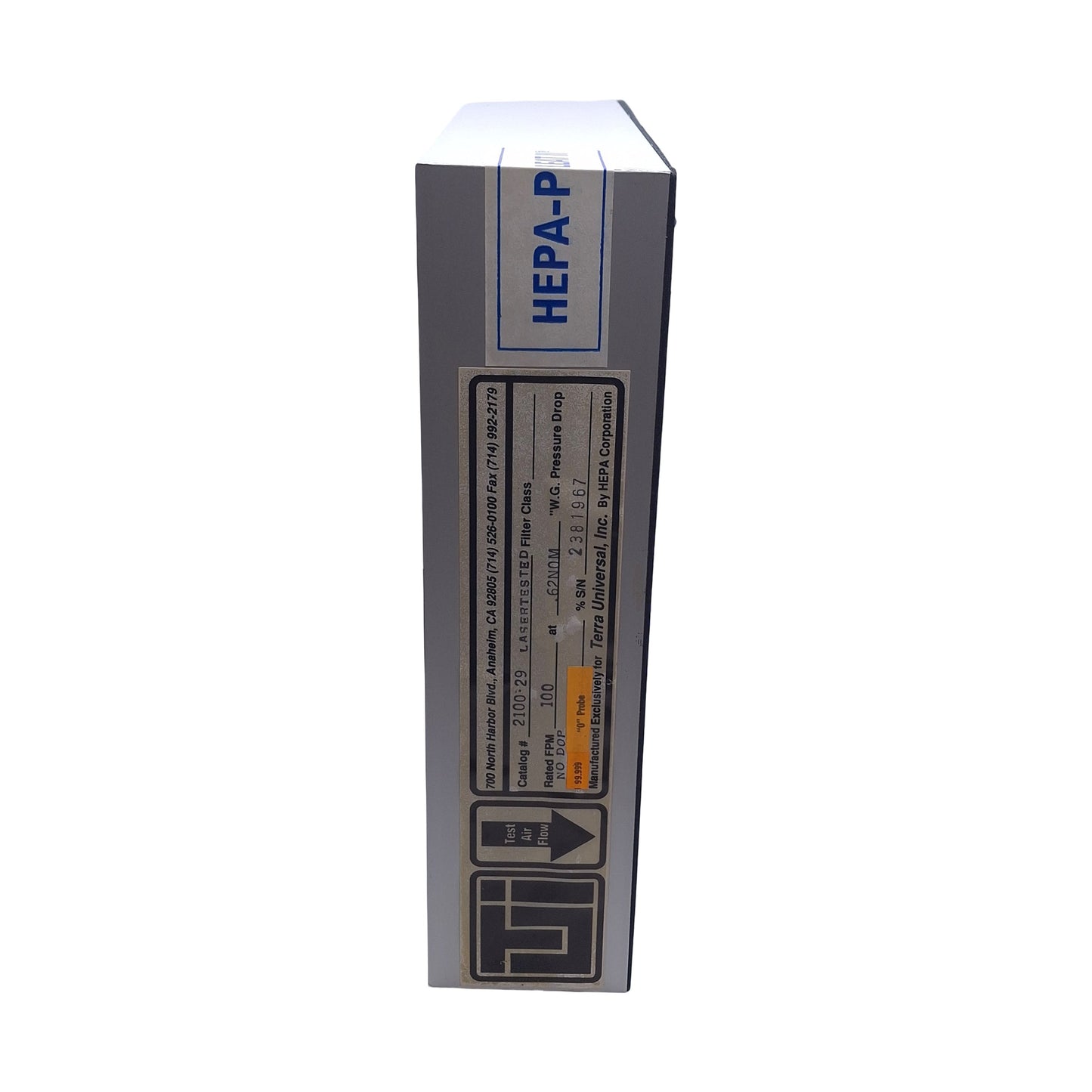 Used Terra Universal 2100-29 Cleanroom Filter, Class 10 ULPA, 12in x 12in x 3in H