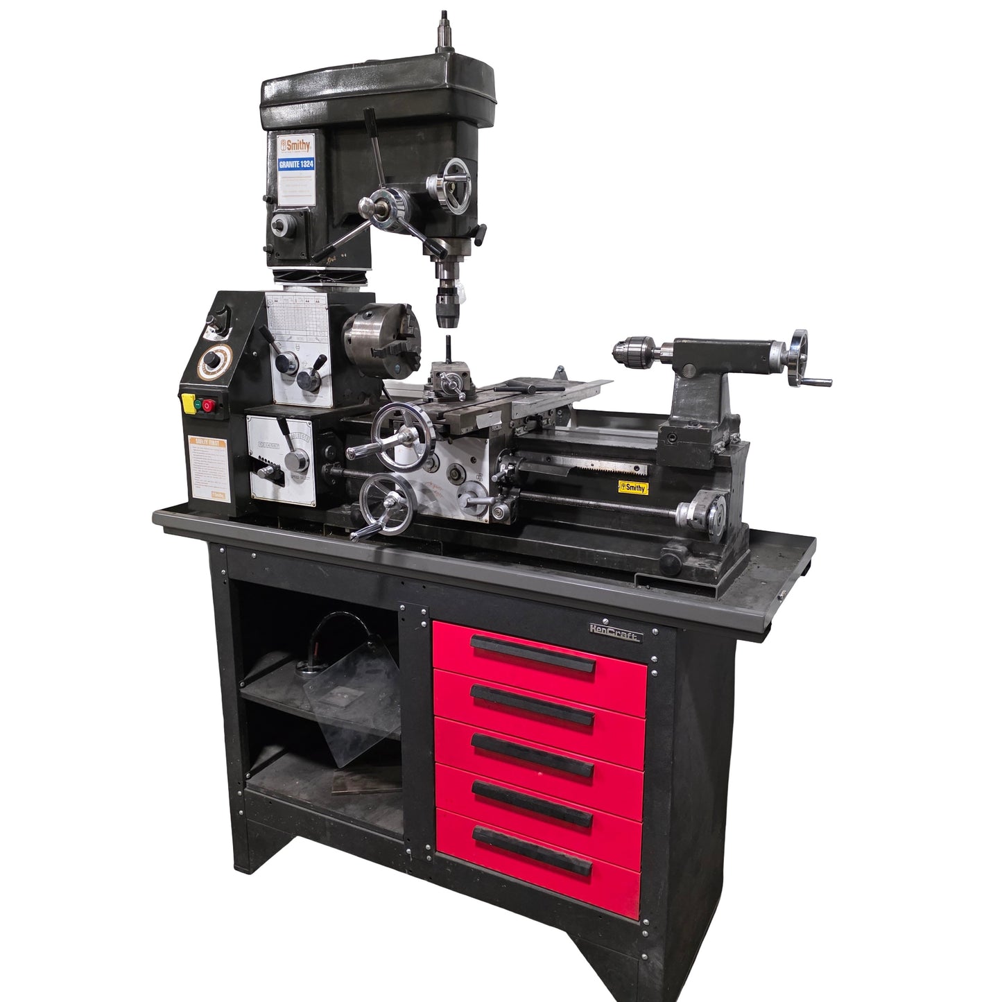 Used Smithy Granite 1324 Lathe Mill Combo 13" Swing, 24" Between Centers, 120VAC