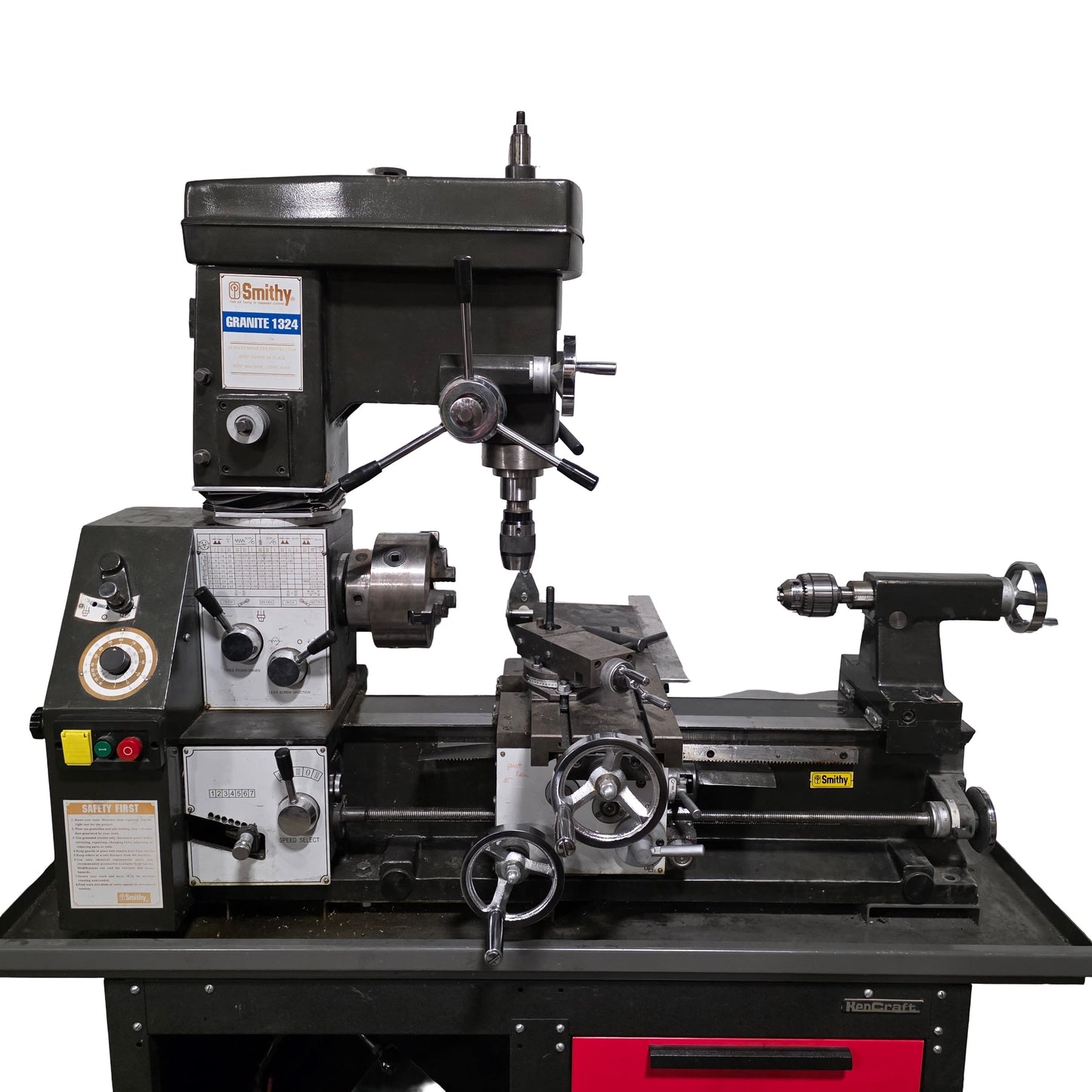 Used Smithy Granite 1324 Lathe Mill Combo 13" Swing, 24" Between Centers, 120VAC