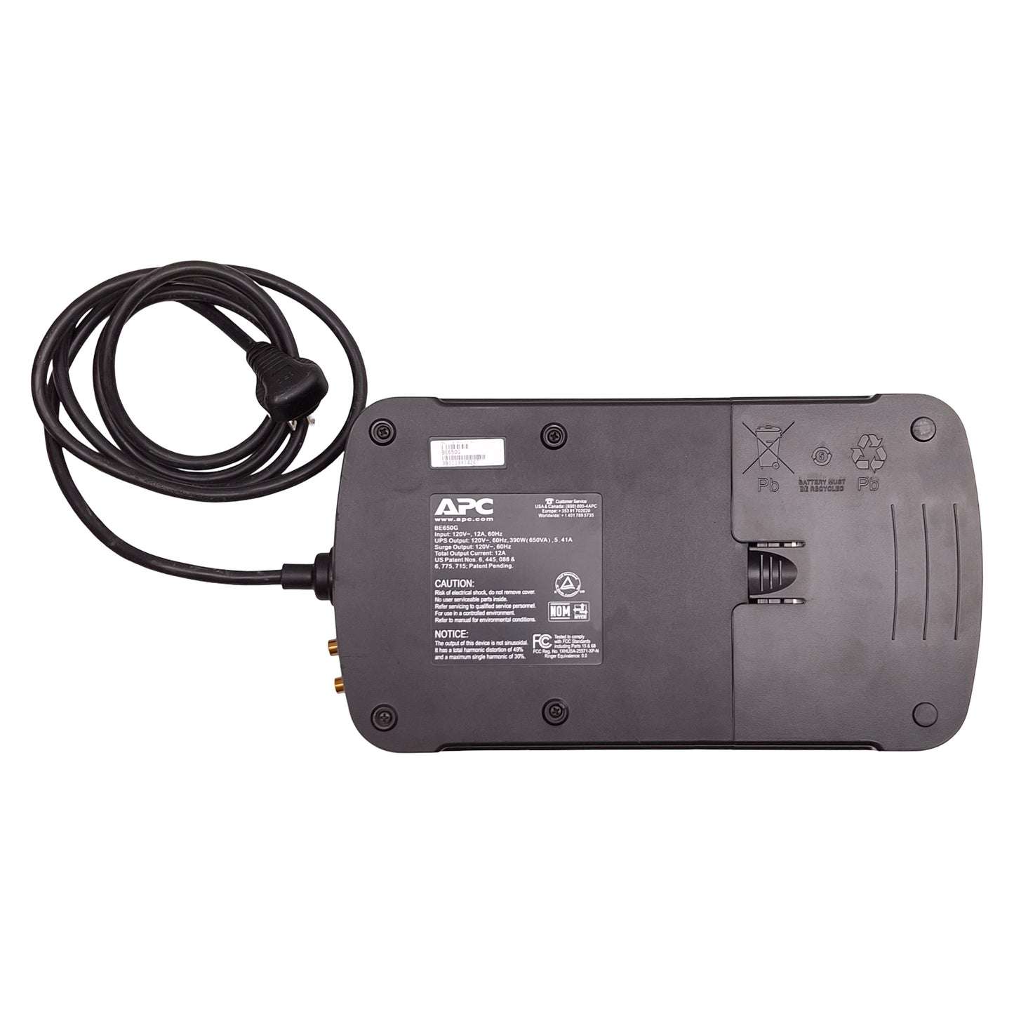 Used APC BE650G Battery Backup Surge Protector 120VAC, 12A, 8-Outlets, NEMA 5-15R