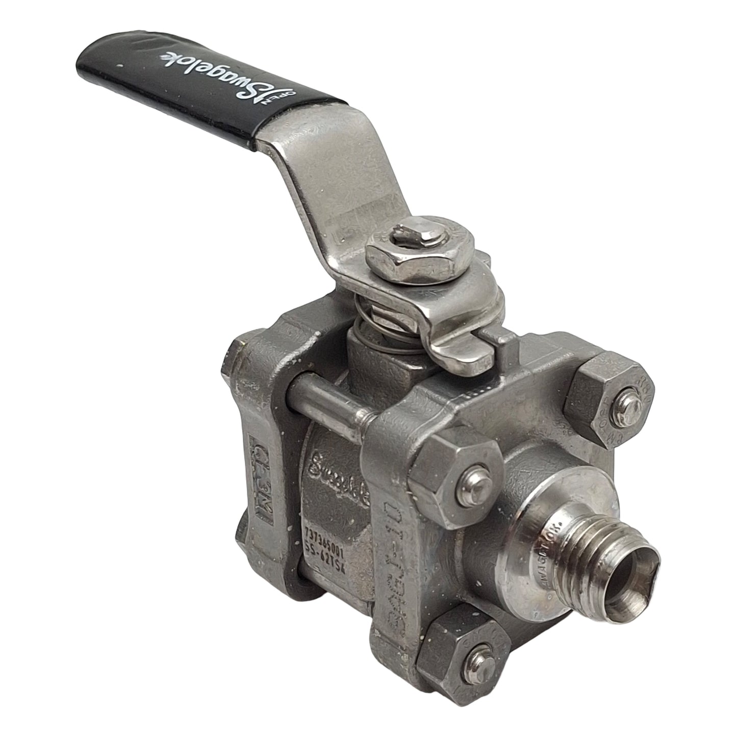 Used Swagelok SS-62TS4 Stainless Steel Ball Valve, ø1/4in x ø1/4in Tube, *No Nuts*