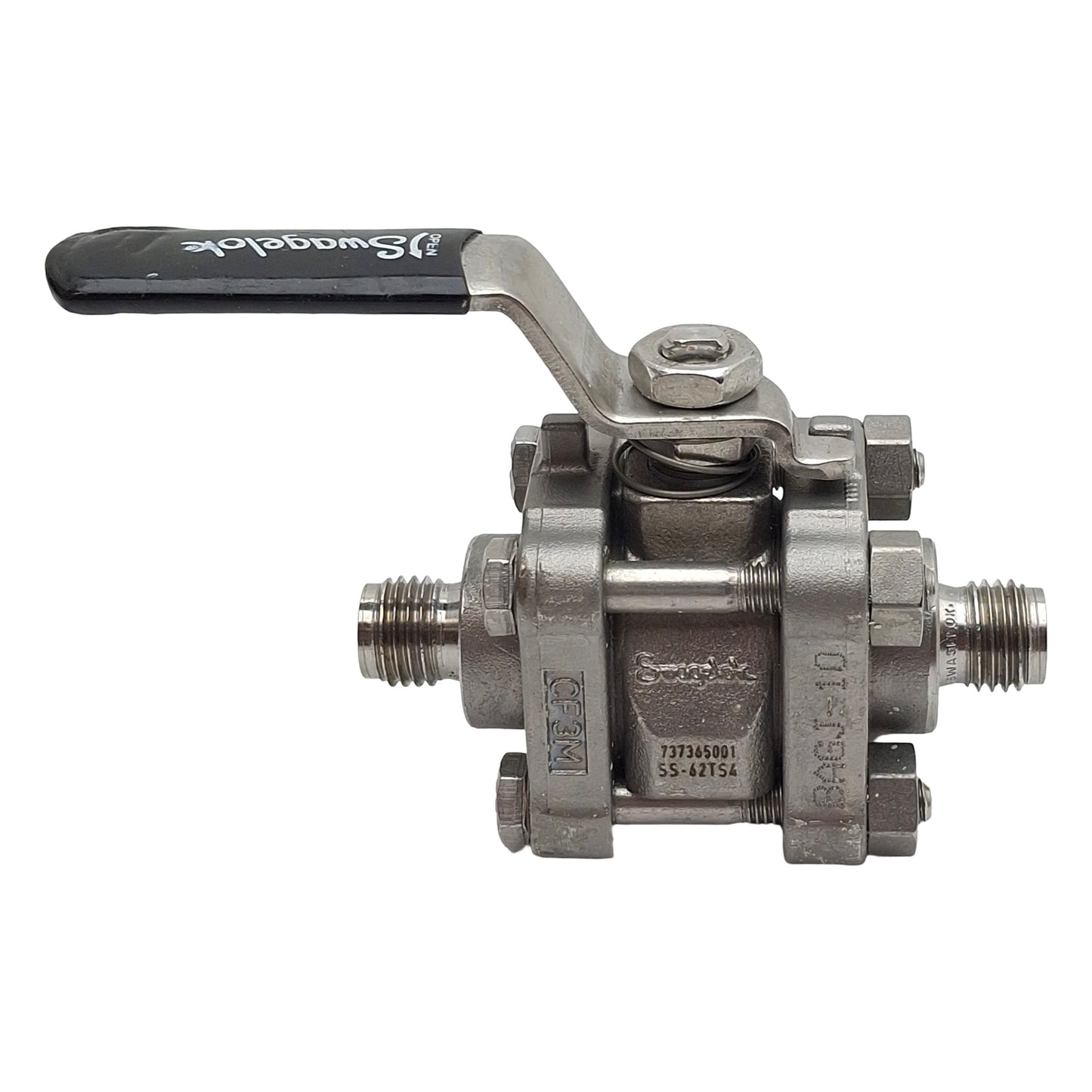 Used Swagelok SS-62TS4 Stainless Steel Ball Valve, ø1/4in x ø1/4in Tube, *No Nuts*