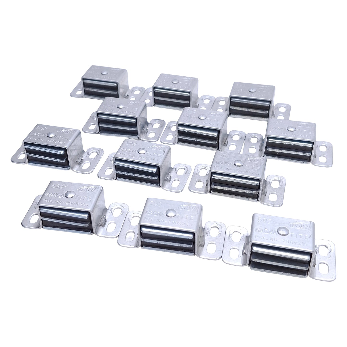 Used Lot of 12 Epco 592 Magnetic Catch 13lb Force, 2-1/16x1in Mount *No Strike Plate*