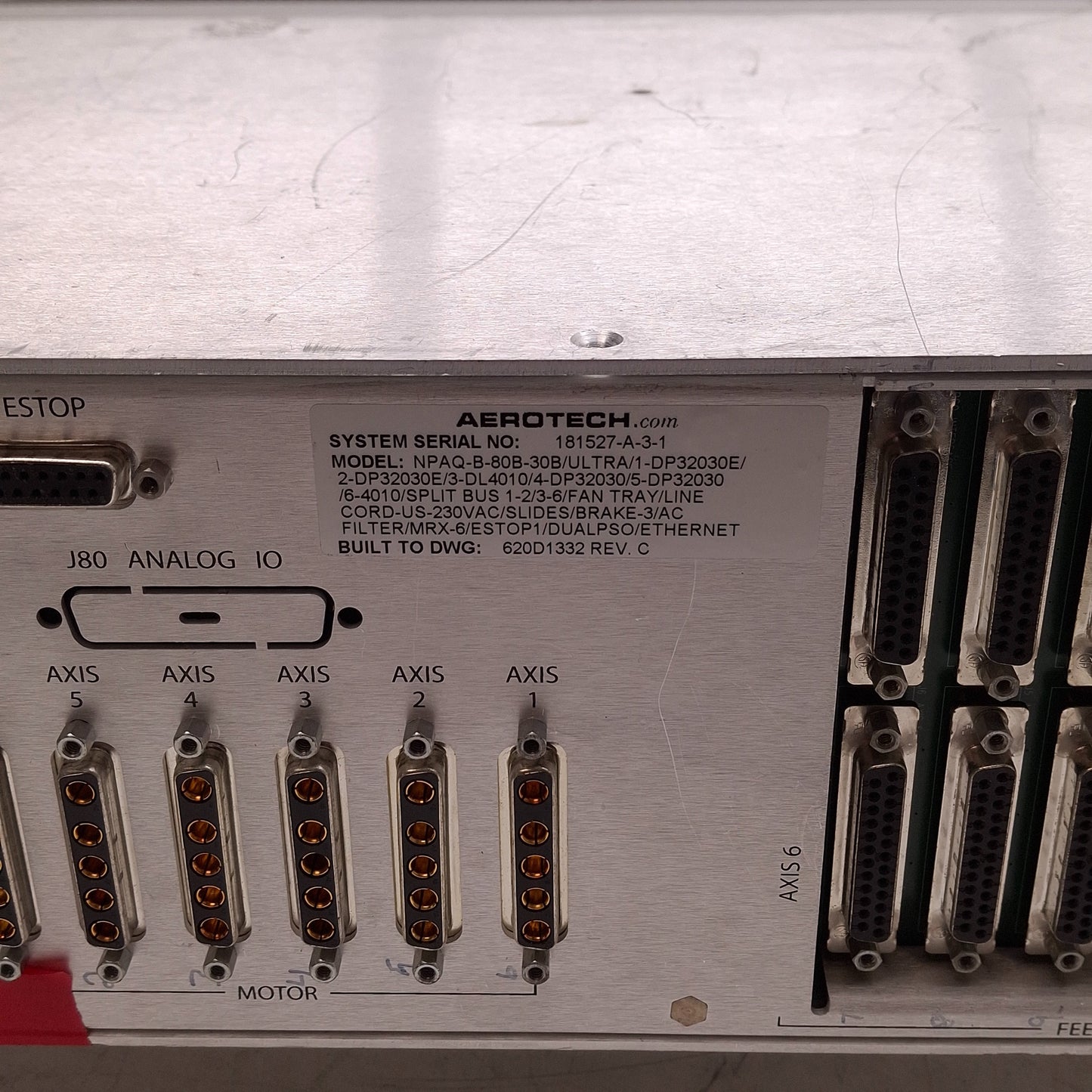 Used Aerotech A3200 Npaq-B-80B-30B 6-Axis Controller 3U Rack Mount, 230VAC w/ 6Drives