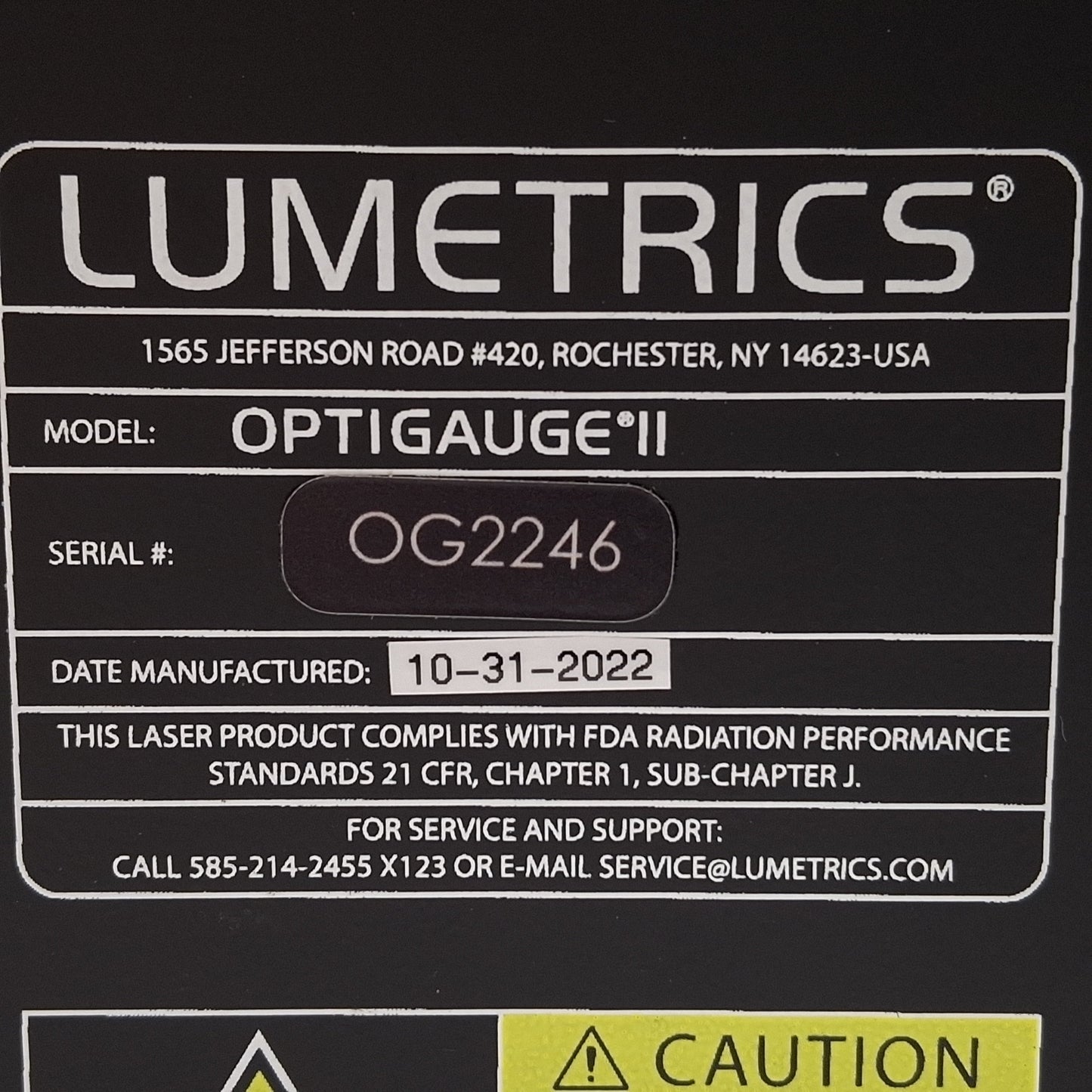 Used Lumetrics OptiGauge II Multilayer Thickness Measurement System 12µm-16mm ± 0.1µm