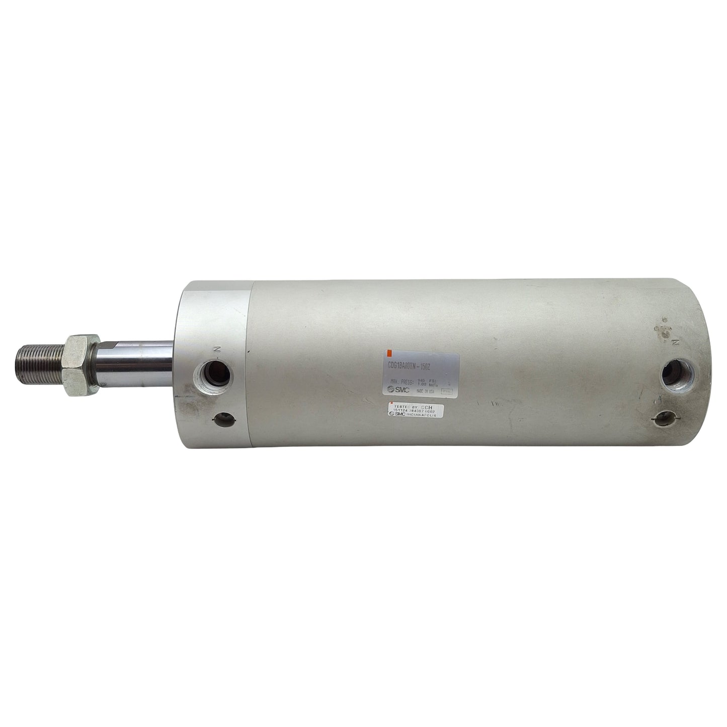 Used SMC CDG1BA80TN-150Z Pneumatic Cylinder ø80mm Bore, 150mm Stroke, 3/8in NPT, 1MPa