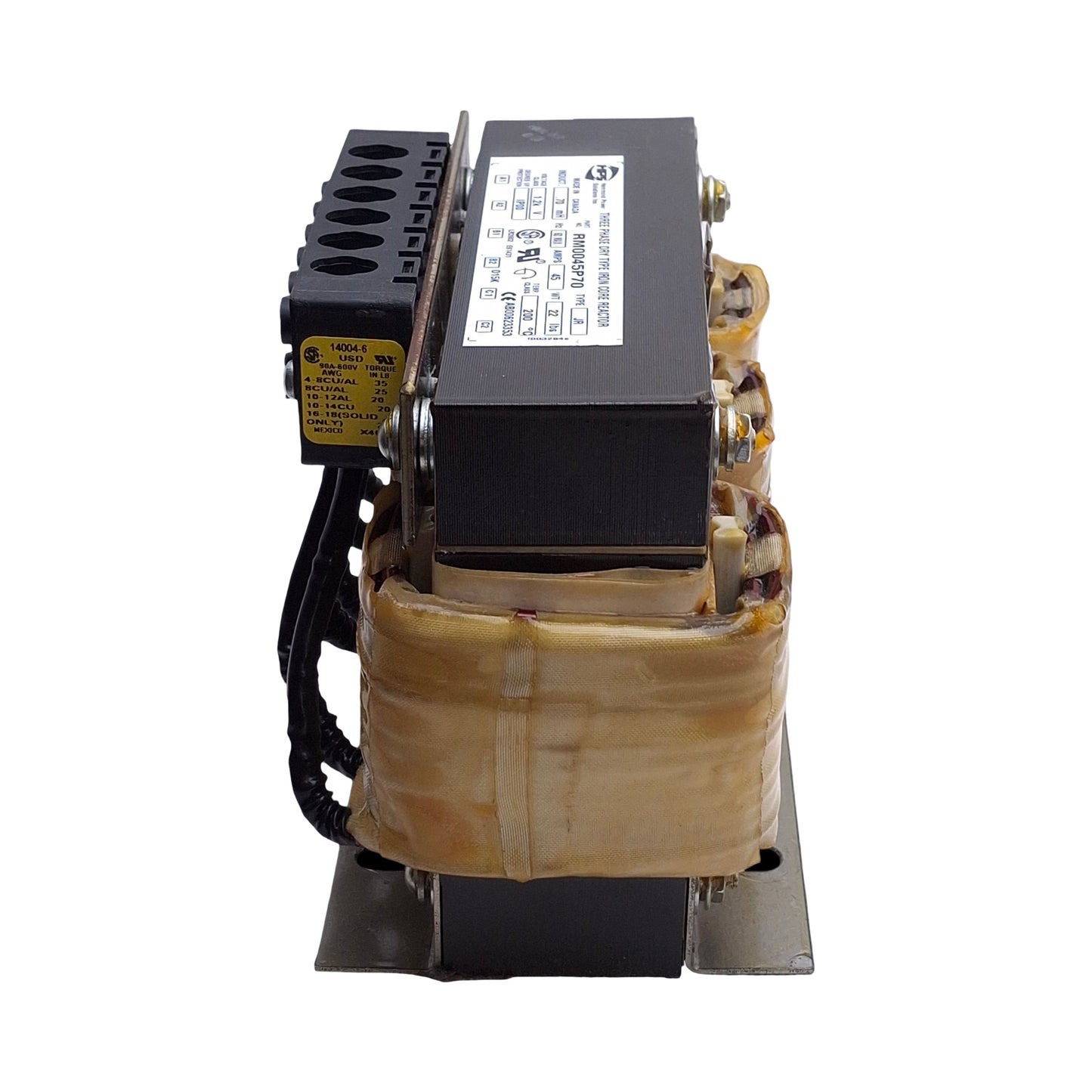 Used Hammond Power RM0045P70 Iron Core Transformer 480V 3-Ph, 45A, 1.2kV, 30HP