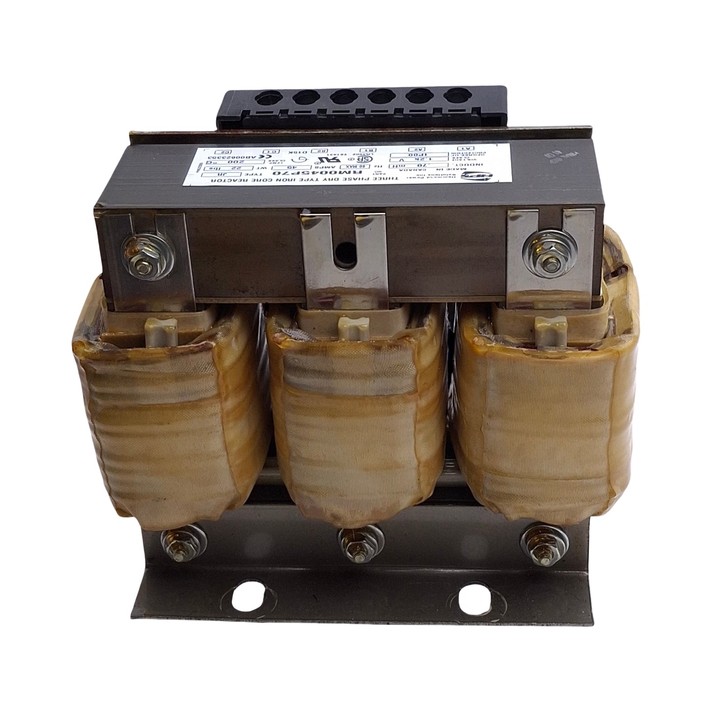 Used Hammond Power RM0045P70 Iron Core Transformer 480V 3-Ph, 45A, 1.2kV, 30HP