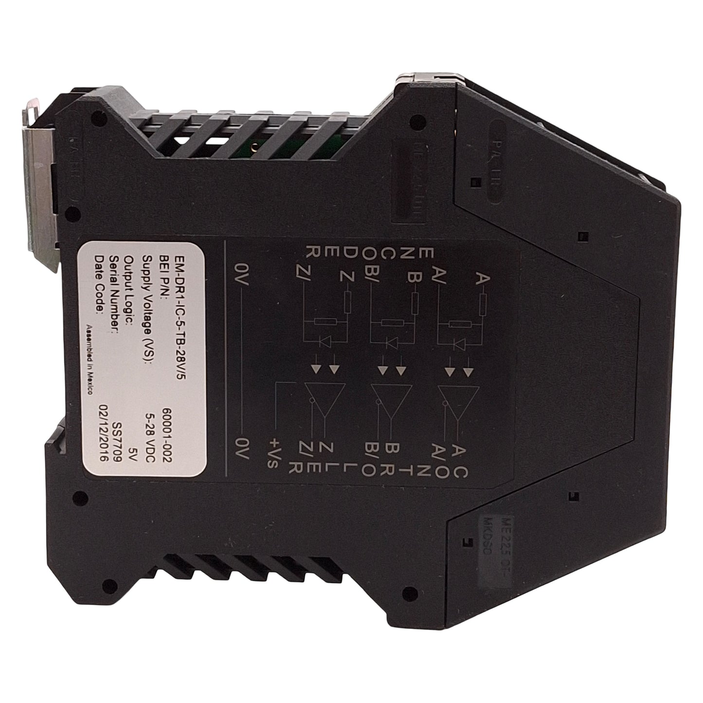 Used BEI EM-DR1-IC-5-TB-28V/5 Optical Isolator Module, 5-28VDC Supply, 5VDC Output