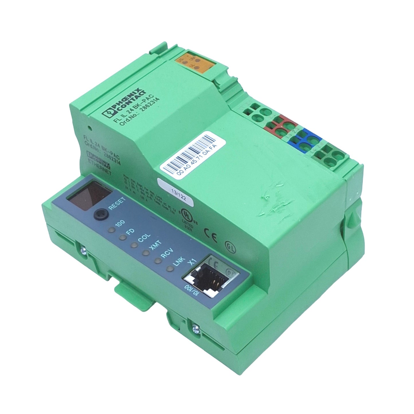 Used Phoenix Contact 2862314 FL IL 24 BK-PAC Ethernet Bus Coupler, 10/100Mbps, 24VDC