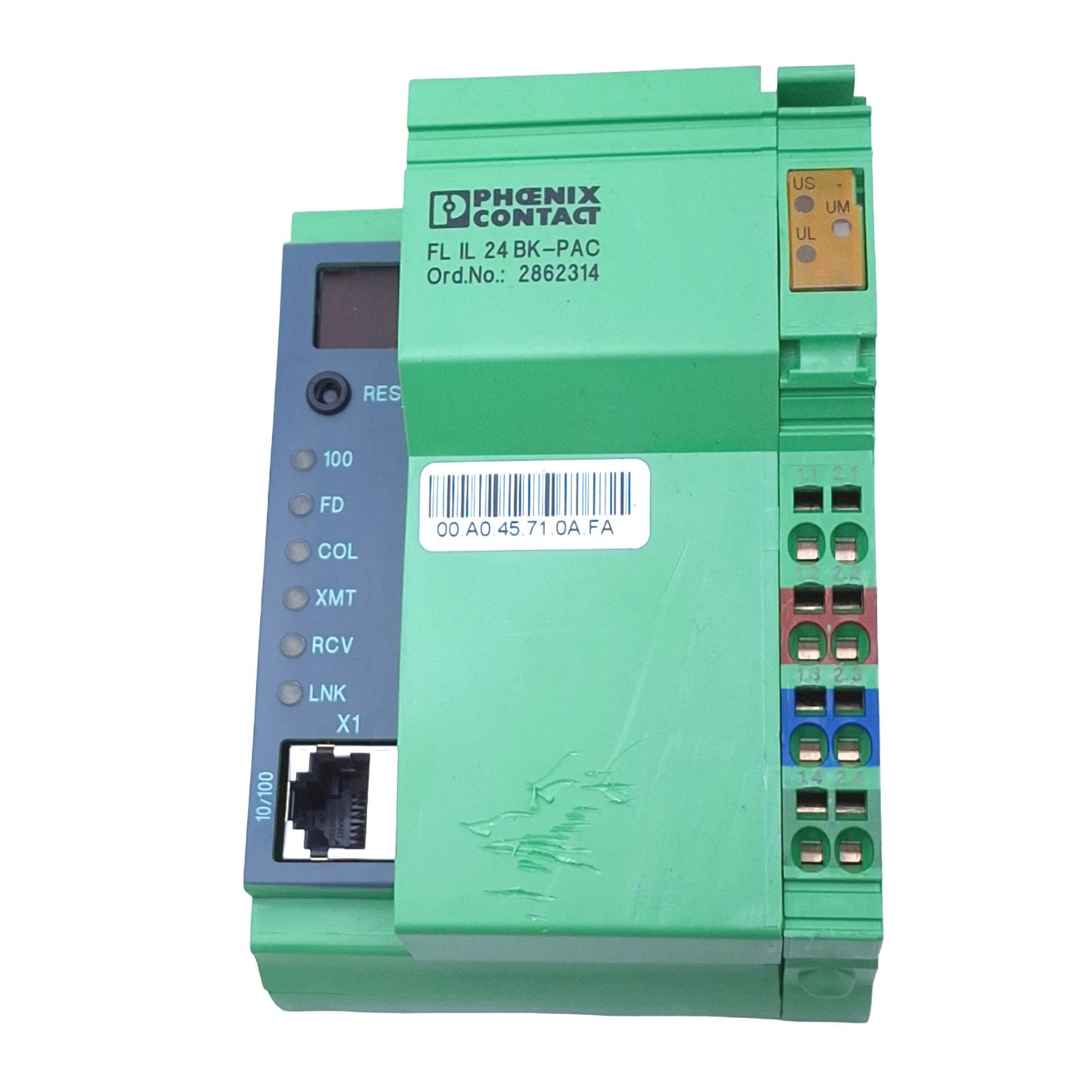 Used Phoenix Contact 2862314 FL IL 24 BK-PAC Ethernet Bus Coupler, 10/100Mbps, 24VDC