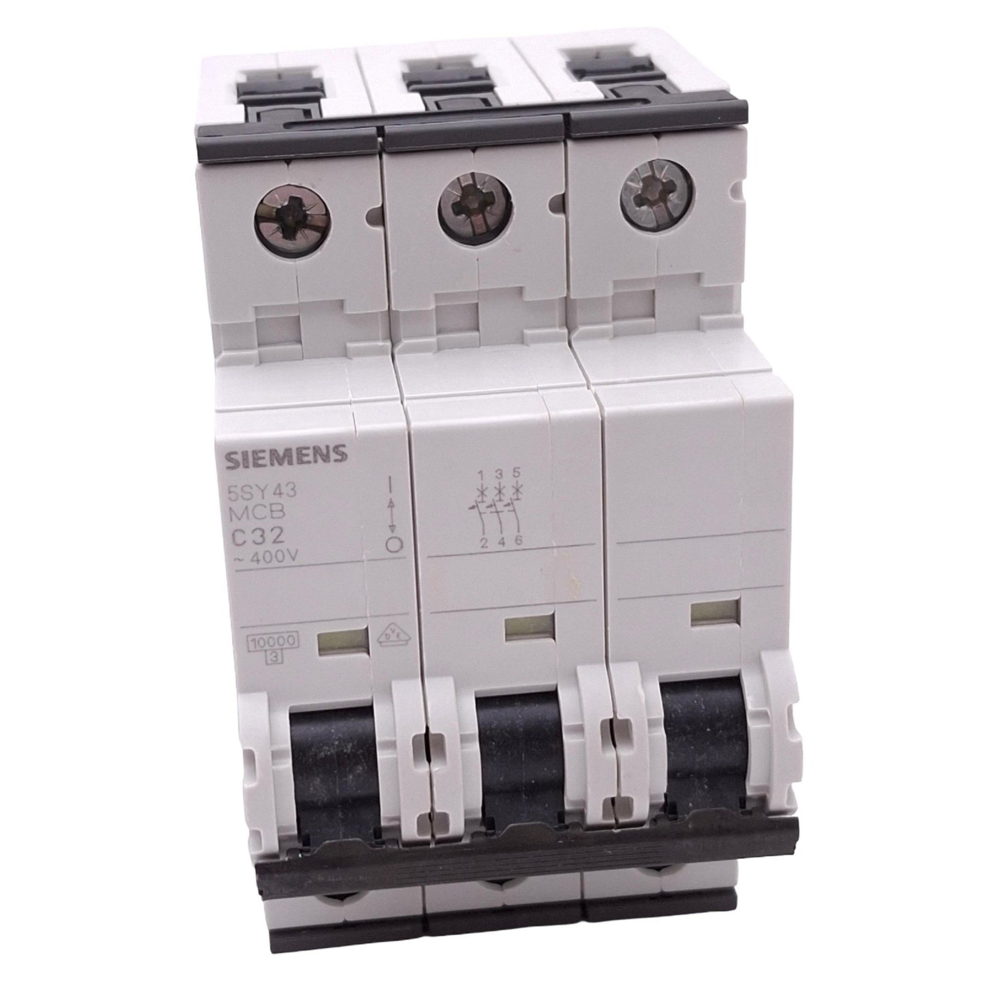 Used Siemens 5SY4332-7 Circuit Breaker, 3-Pole 32A, 400VAC Max, DIN Rail