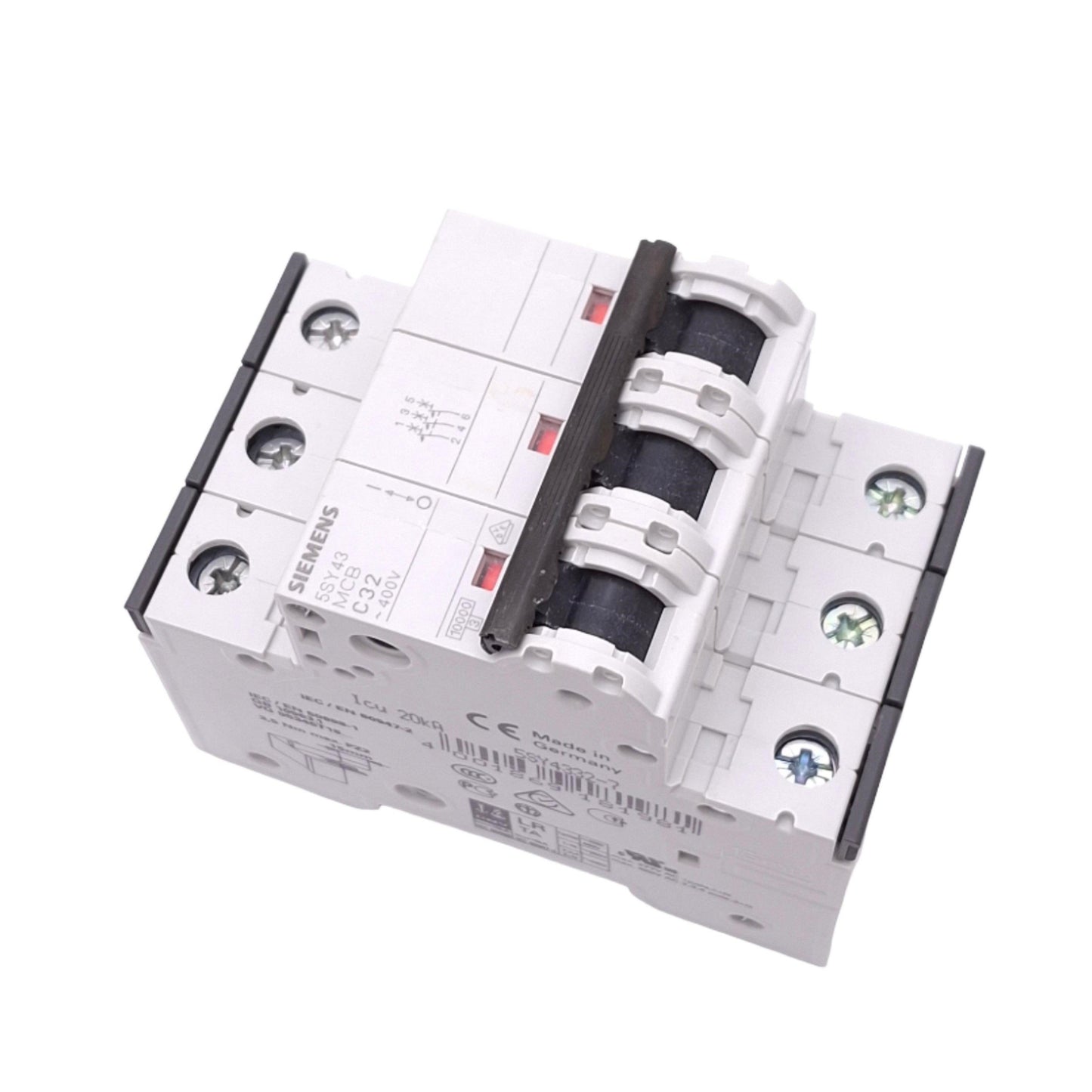 Used Siemens 5SY4332-7 Circuit Breaker, 3-Pole 32A, 400VAC Max, DIN Rail