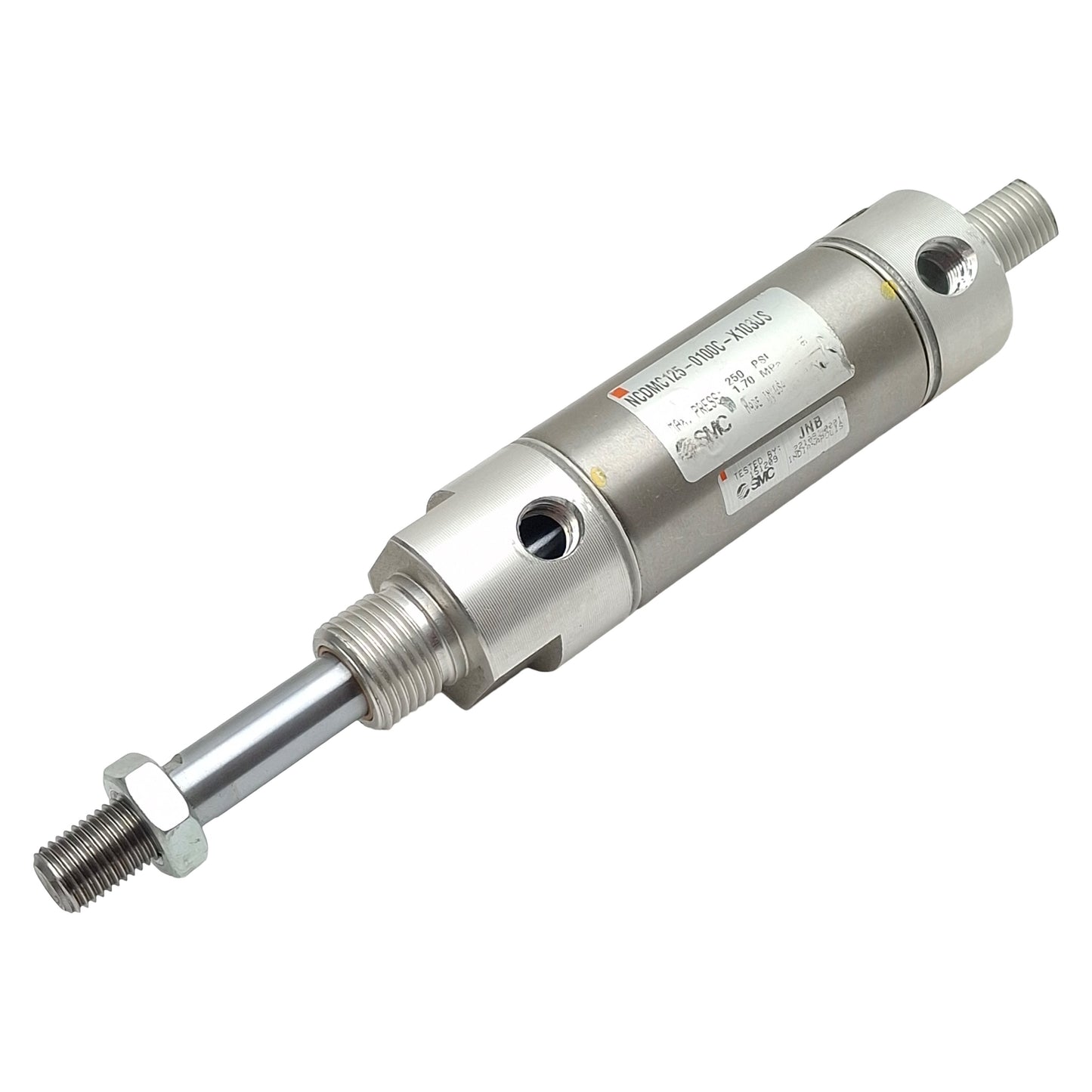 Used SMC NCDMC125-0100C-X103US Pneumatic Cylinder, ø1-1/4" Bore, 1" Stroke, 1/8" NPT