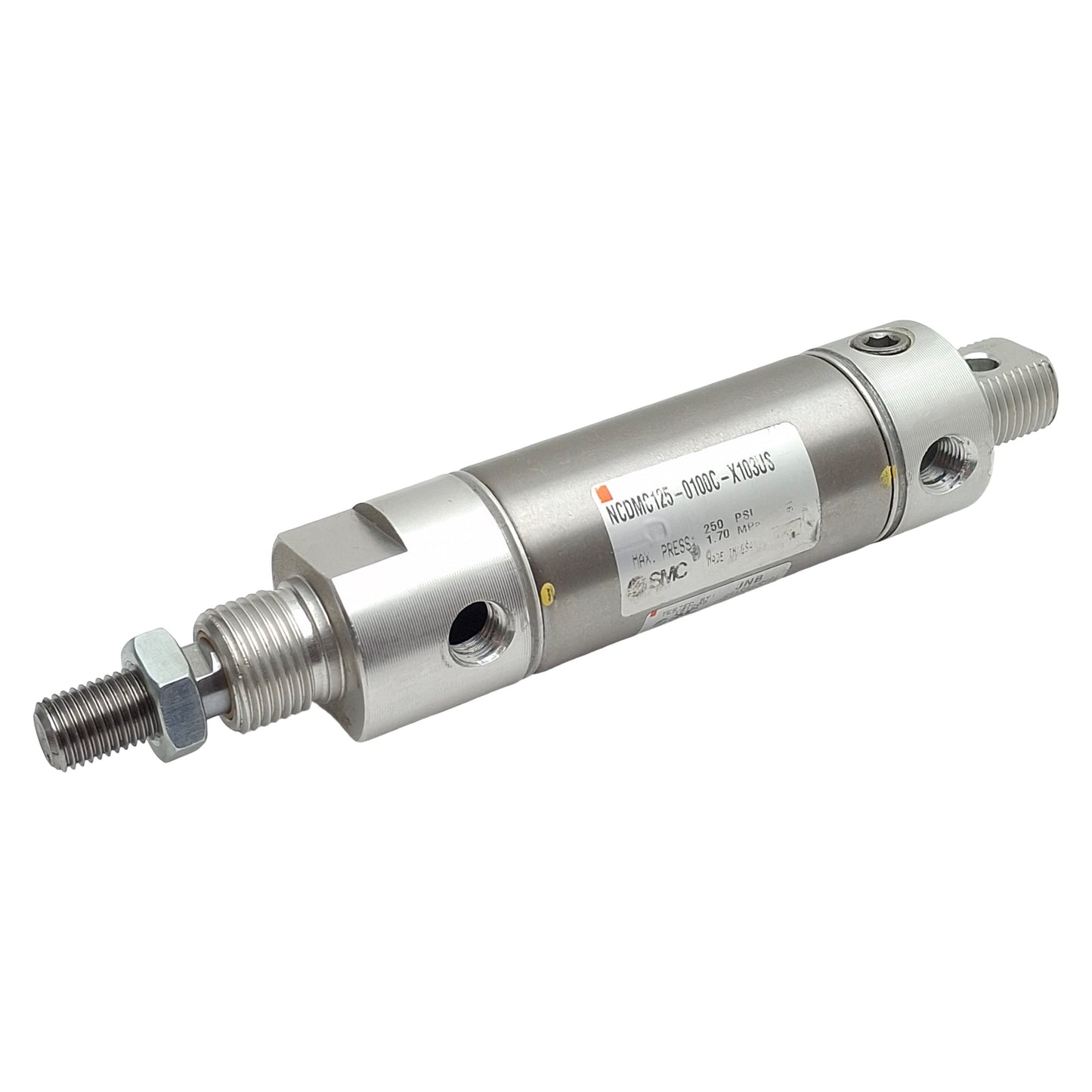 Used SMC NCDMC125-0100C-X103US Pneumatic Cylinder, ø1-1/4" Bore, 1" Stroke, 1/8" NPT