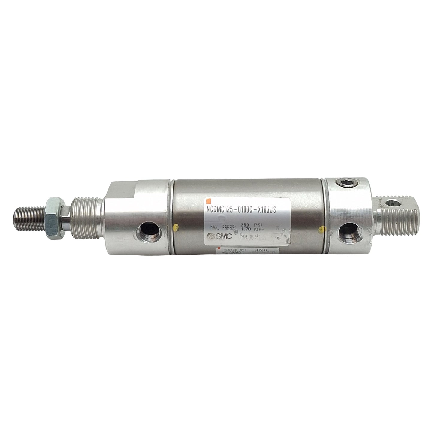 Used SMC NCDMC125-0100C-X103US Pneumatic Cylinder, ø1-1/4" Bore, 1" Stroke, 1/8" NPT