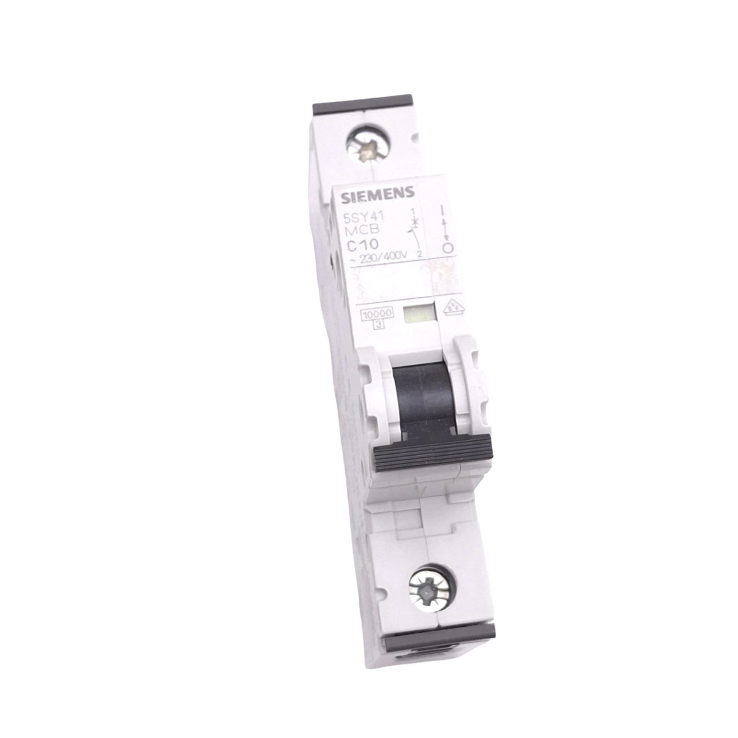Used Siemens 5SY4110-7 Circuit Breaker, 1-Pole 10A, 230/400VAC Max, DIN Rail