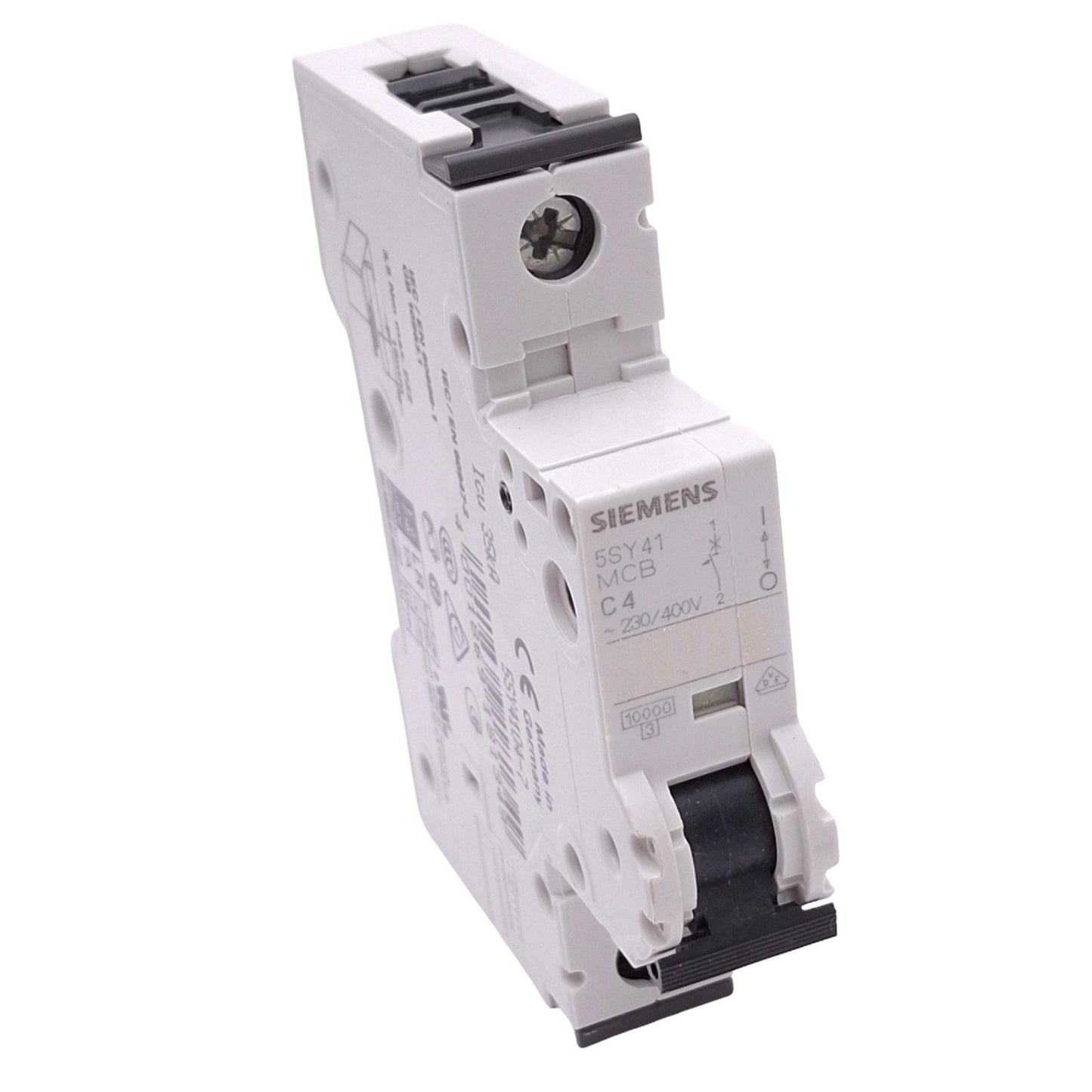 Used Siemens 5SY4104-7 Circuit Breaker, 1-Pole 4A, 230/400VAC Max, DIN Rail
