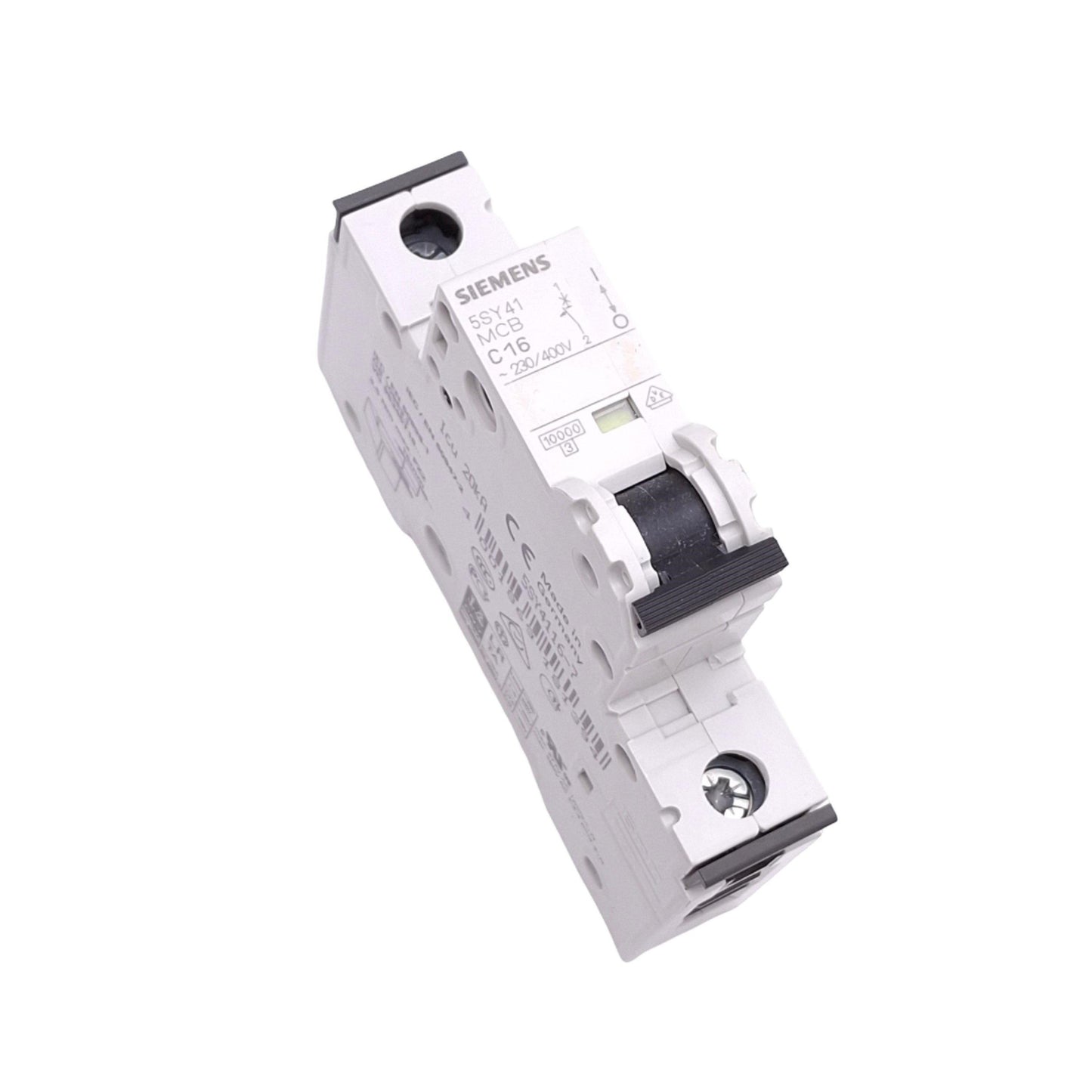 Used Siemens 5SY4116-7 Circuit Breaker, 1-Pole 16A, 230/400VAC Max, DIN Rail