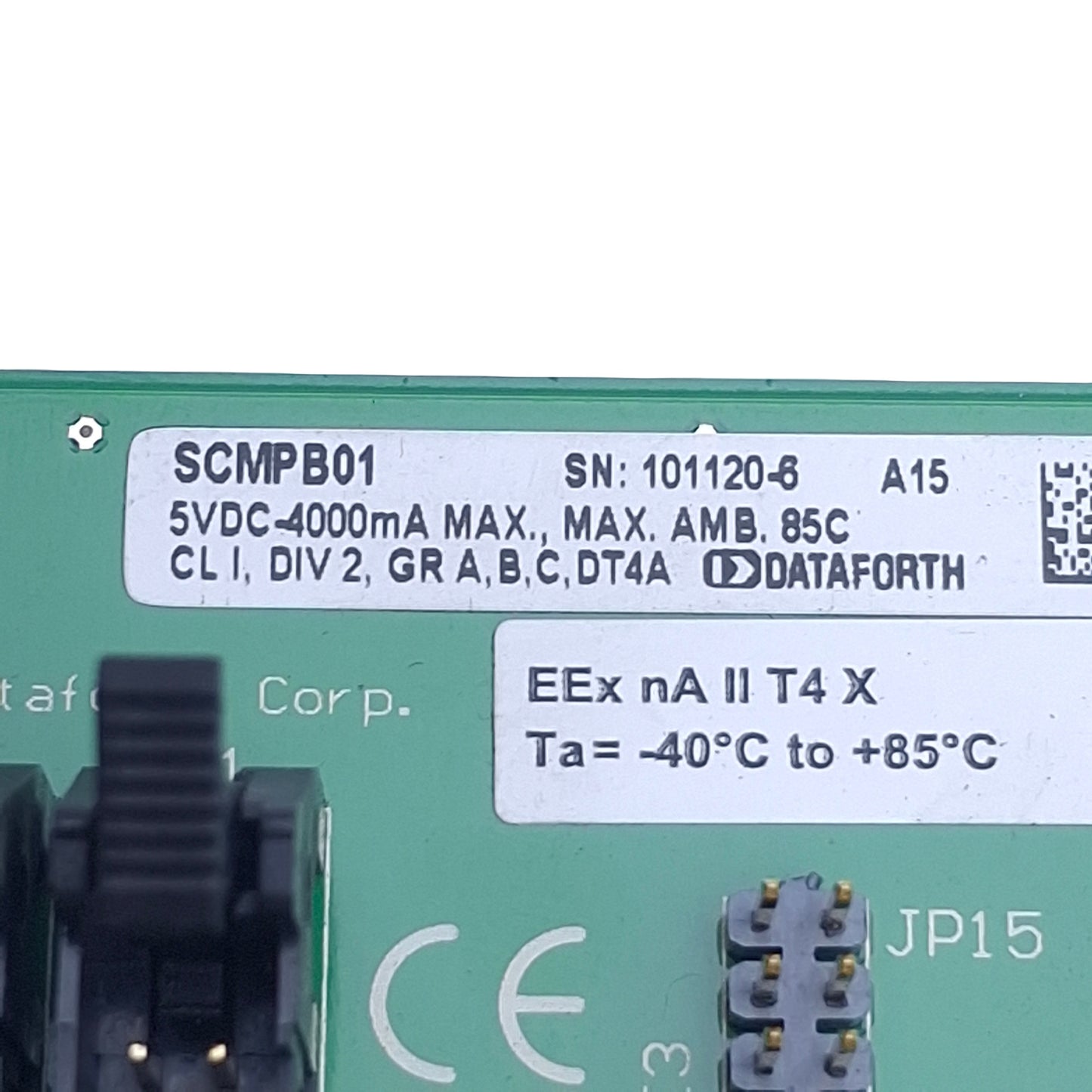 Used Dataforth SCMPB01 Analog I/O Backpanel 16-Position, 5VDC, 4000mA, 26-Pin Male