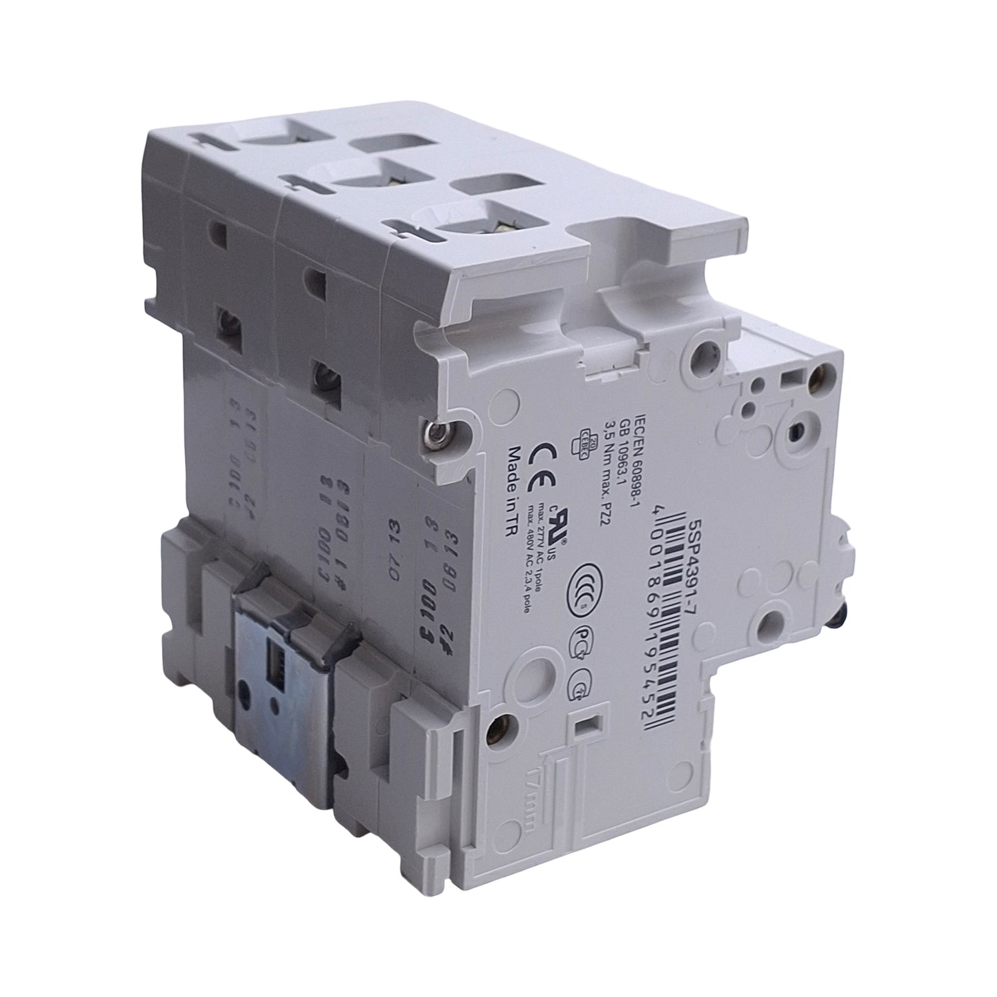 Used Siemens 5SP4391-7 Mini Circuit Breaker, 3-Pole, 100A, 400VAC, DIN Rail Mount