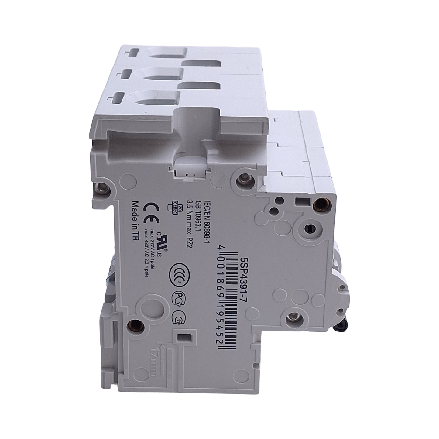 Used Siemens 5SP4391-7 Mini Circuit Breaker, 3-Pole, 100A, 400VAC, DIN Rail Mount