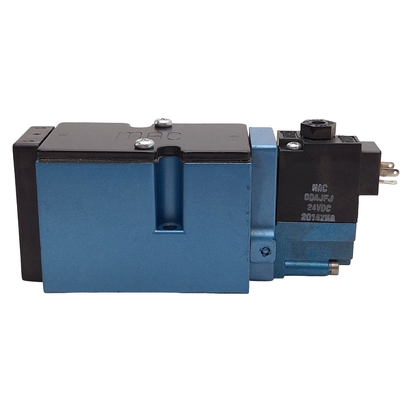 Used Mac 82A-AB-000-TM-DAJ-2KD Solenoid Valve, 4/2-Way, 25-150psi, 24VDC Coil