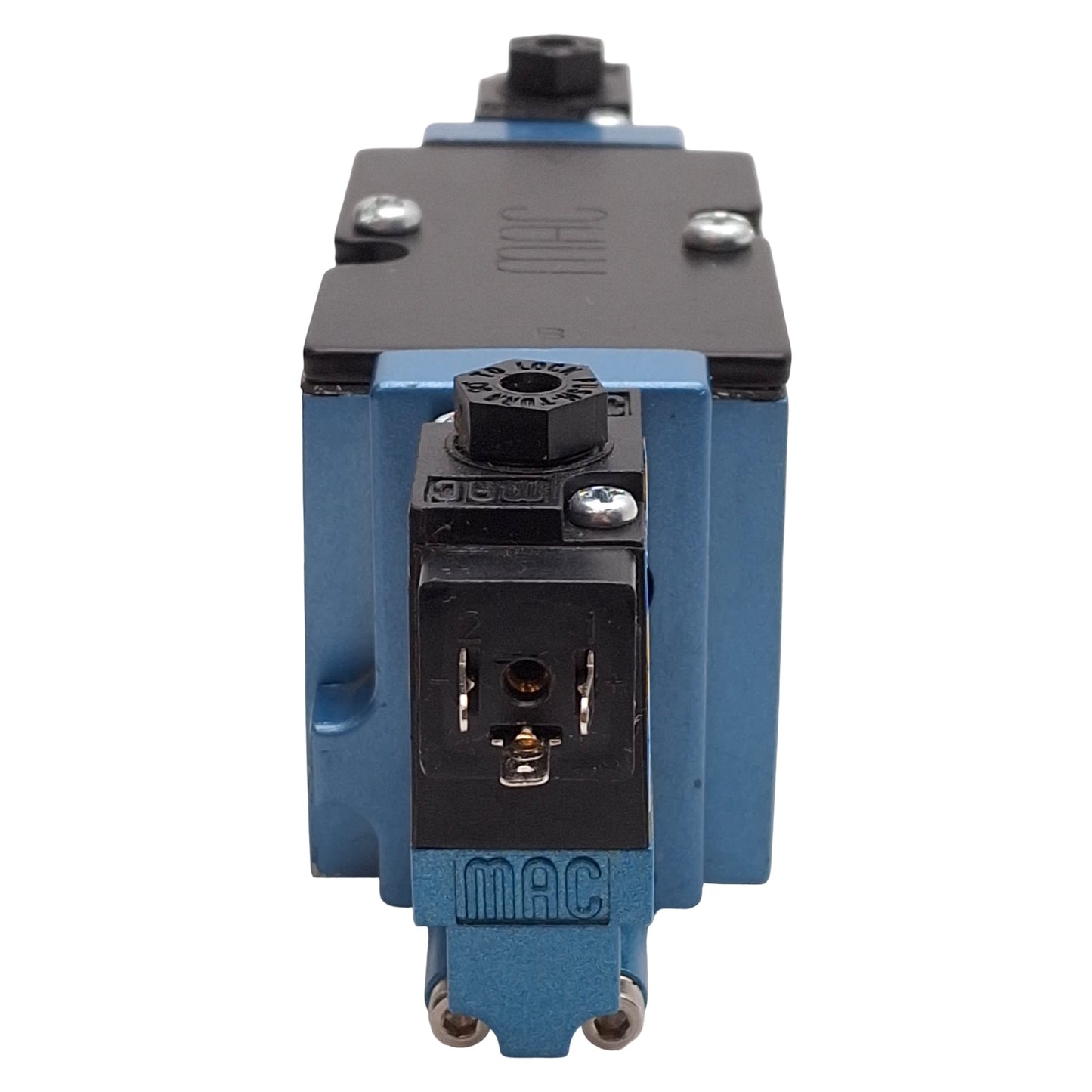 Used Mac 82A-FB-000-TM-DAJ-2KD Dual Solenoid Valve, 4/3-Way, 25-150psi, 24VDC Coils