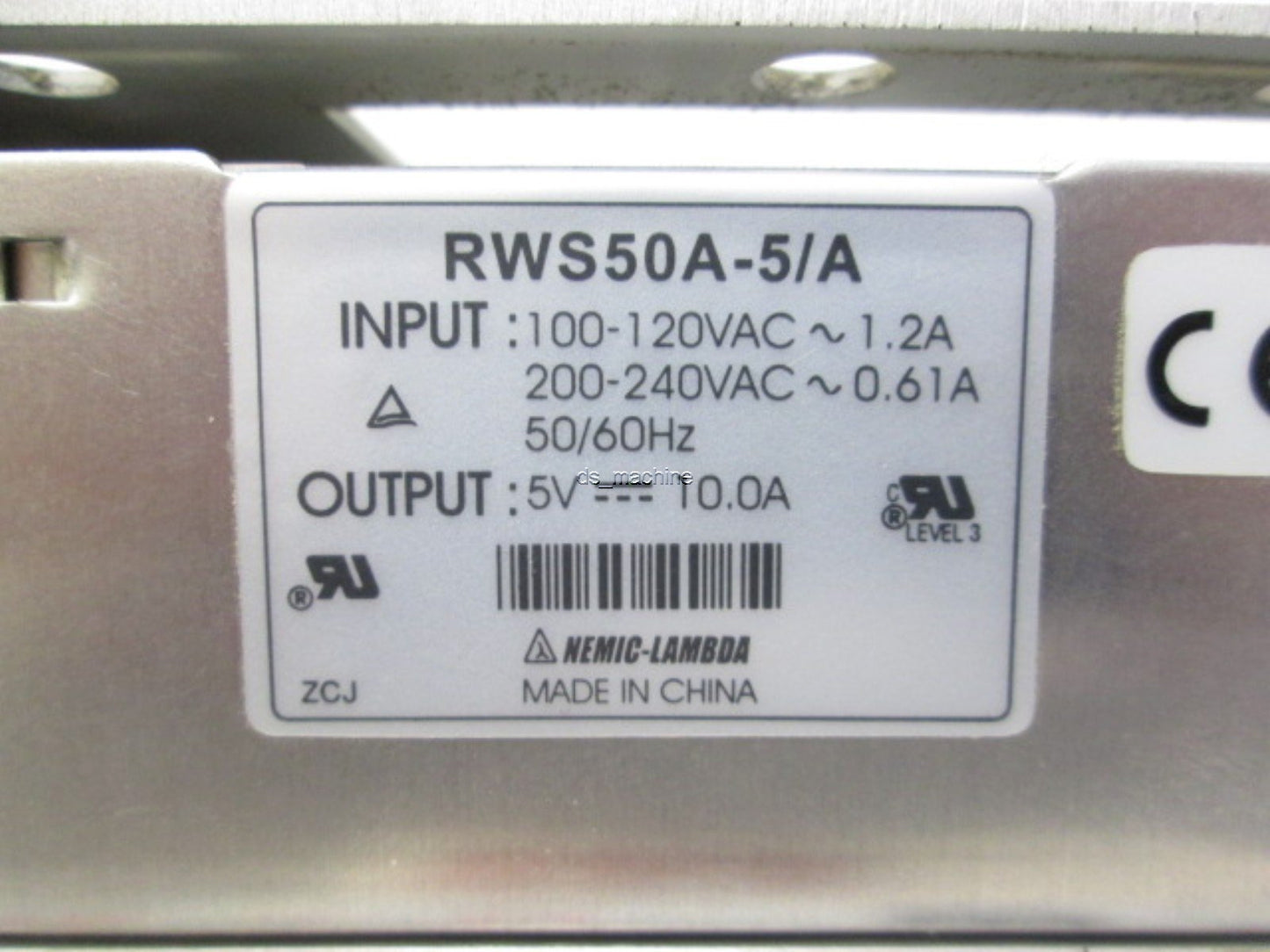 Used Lambda RWS50A-5/A Rack-Mount Power Supply 100-120/200-240VAC to 5VDC DIN-H15