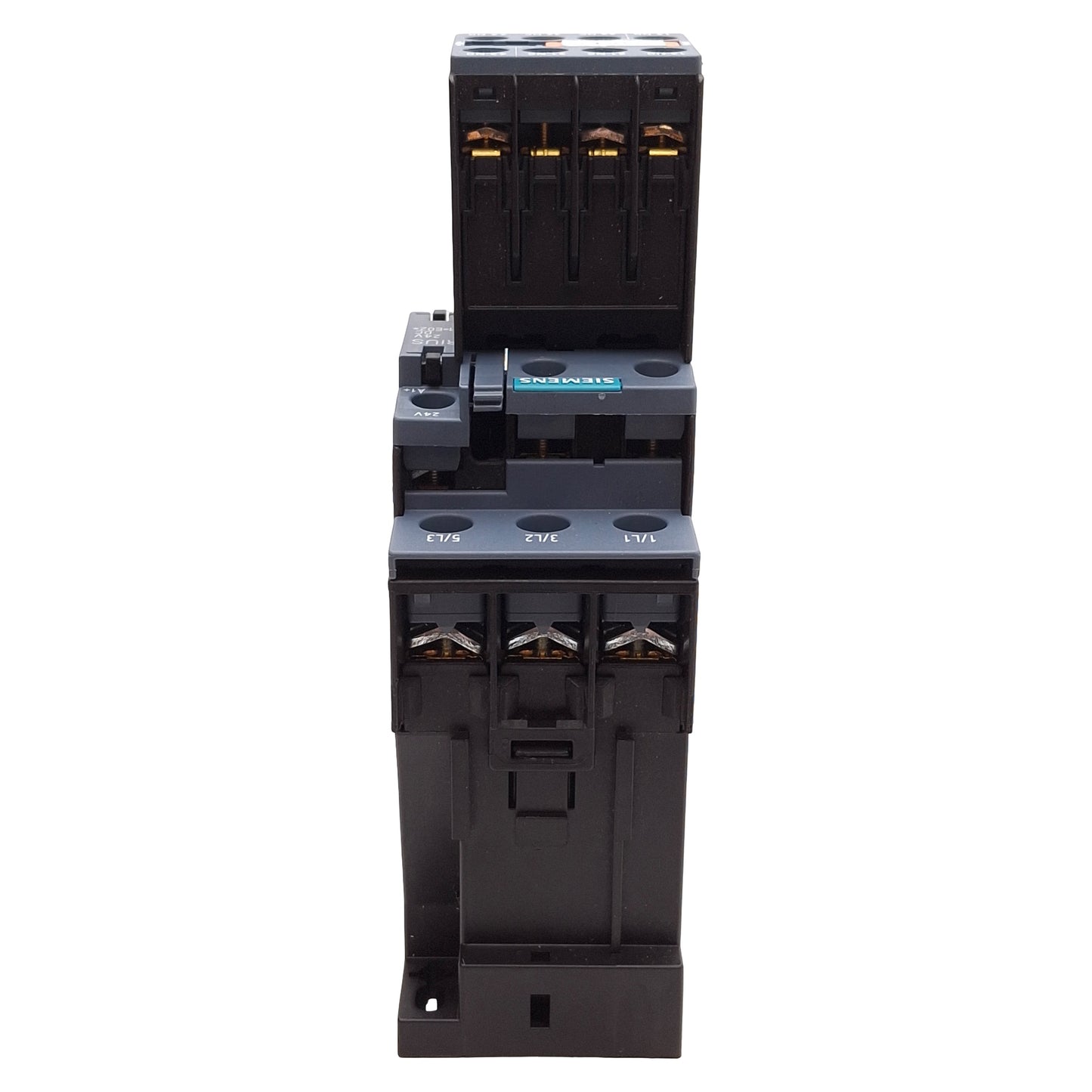 Used Siemens 3RT2026-1DB44-3MA0 Contactor, 3P, 2NO+2NC, 20HP @ 3Ø 575VAC, 24VDC Coil