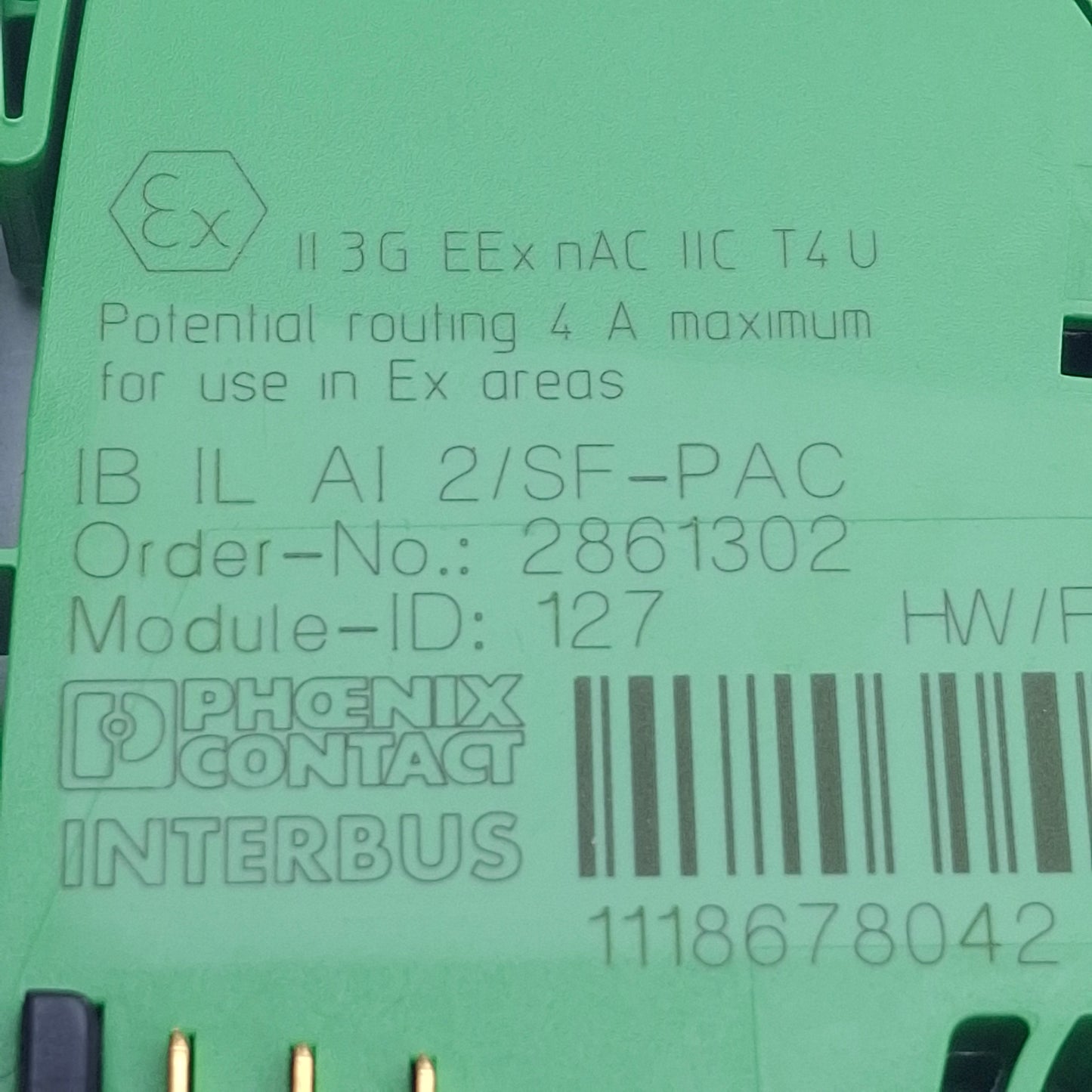 Used Phoenix Contact IB IL AI 2/SF-PAC INTERBUS Inline Analog Input Voltage/Current