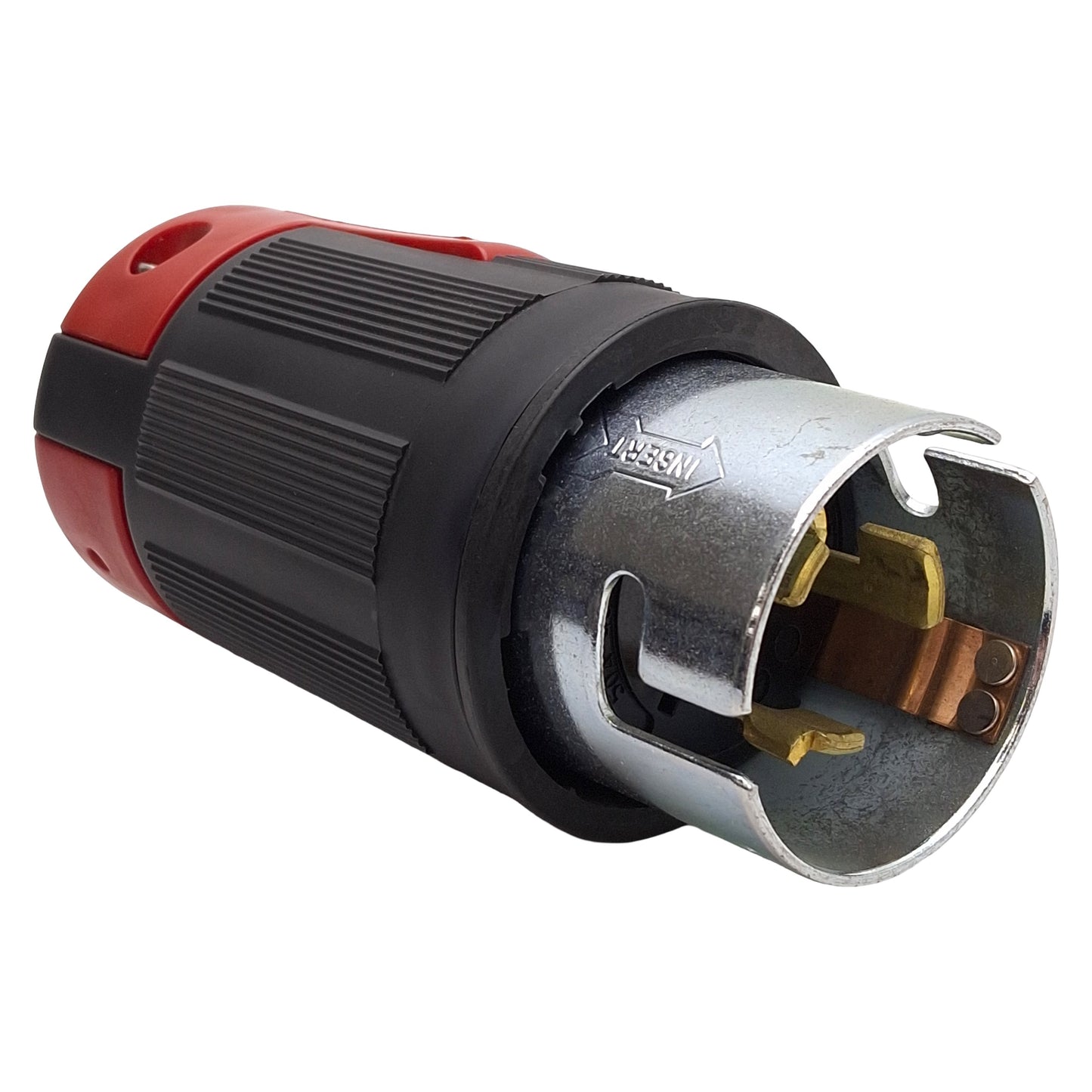 Used Cooper CS8165 Twist-Lock Male Plug, 3-Pole, 4-Wire Grounding, 3Ø 480VAC 50A