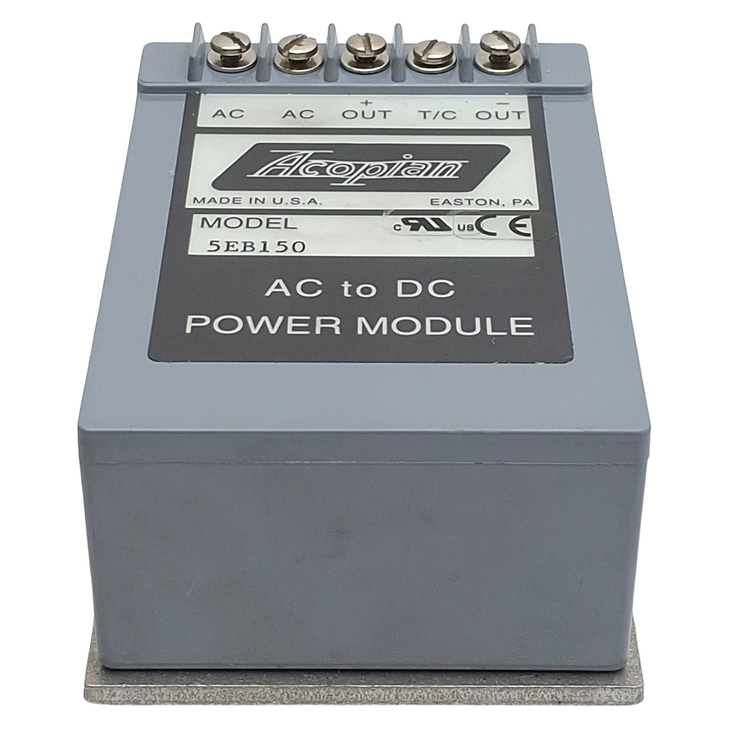 Used Acopian 5EB150 AC to DC Power Module, 105-125VAC In, 1.5A 5VDC Out, DIN Rail