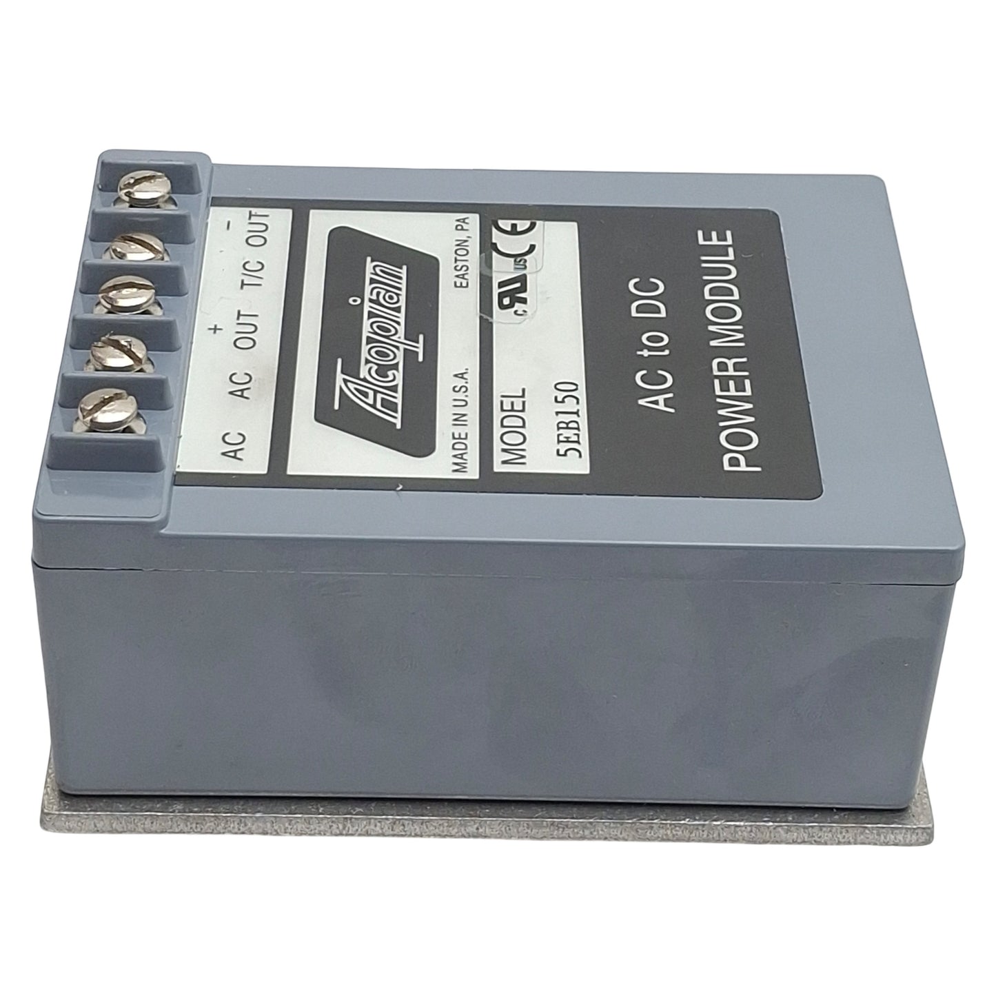 Used Acopian 5EB150 AC to DC Power Module, 105-125VAC In, 1.5A 5VDC Out, DIN Rail