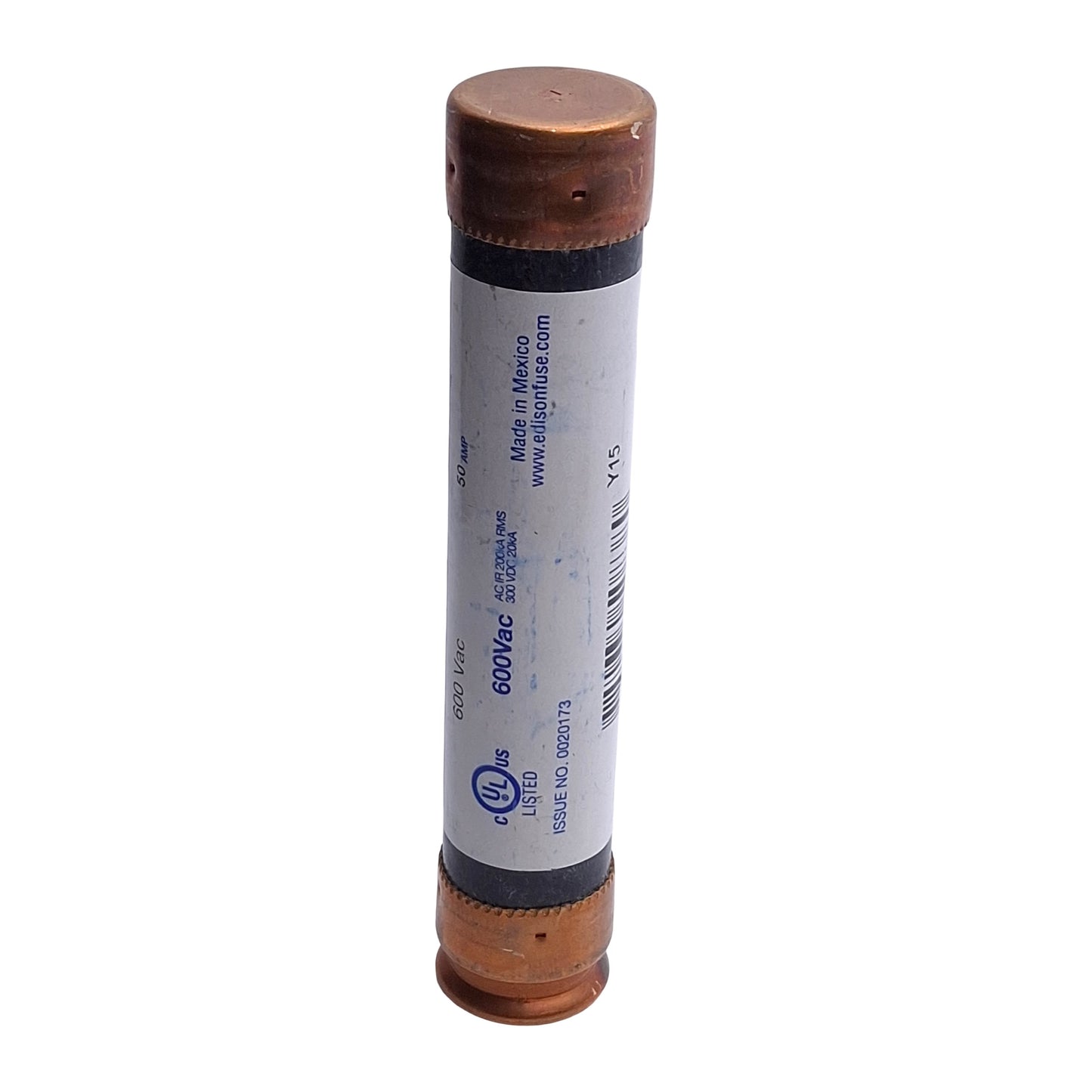 New – Open box Eaton Edison ECSR50 Time Delay Bullet Fuse, Class RK5, 50A, 600VAC