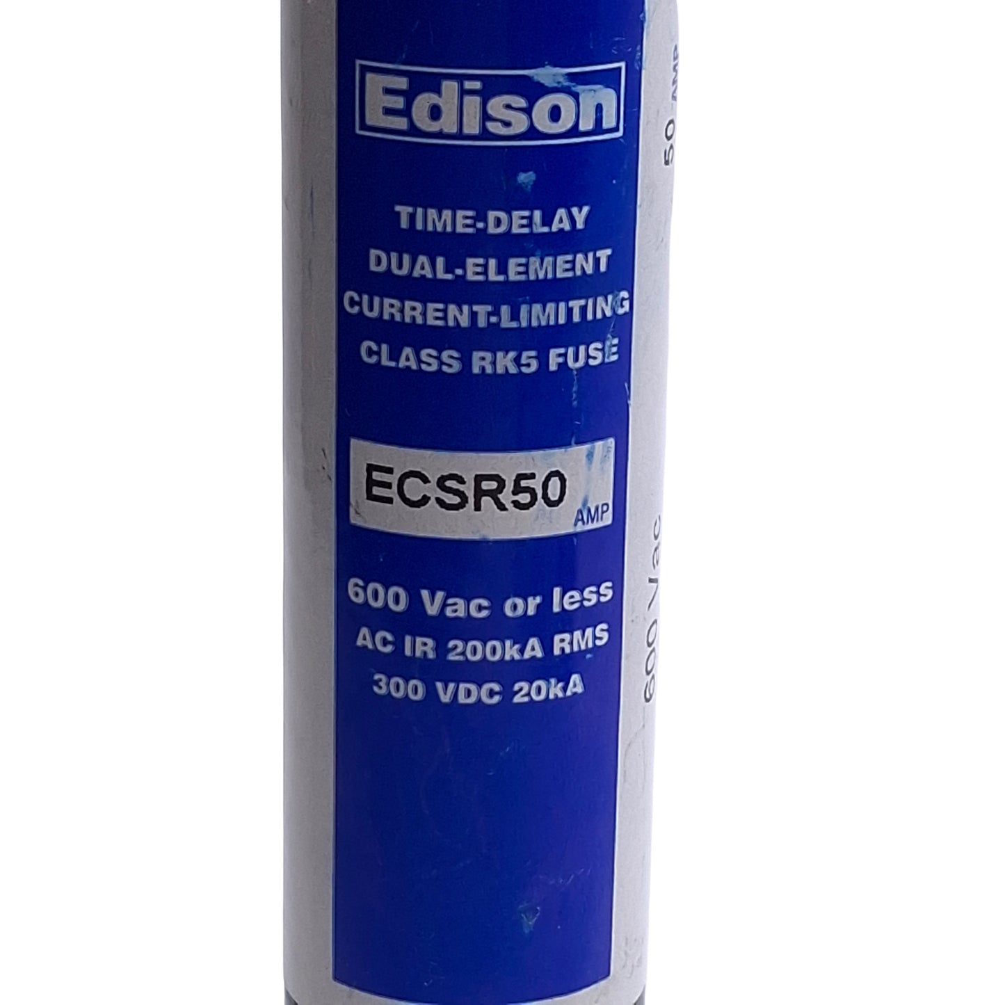 New – Open box Eaton Edison ECSR50 Time Delay Bullet Fuse, Class RK5, 50A, 600VAC