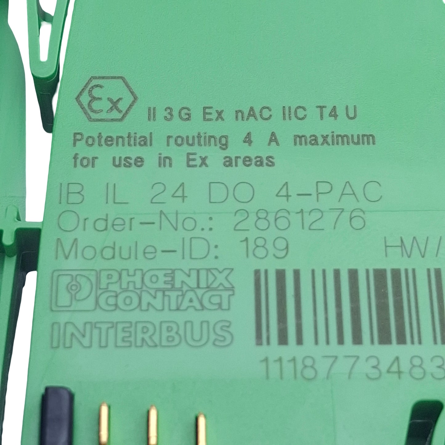 Used Phoenix Contact IB IL 24 DO 4-PAC Digital Output Terminal 4 Outputs, DIN Rail
