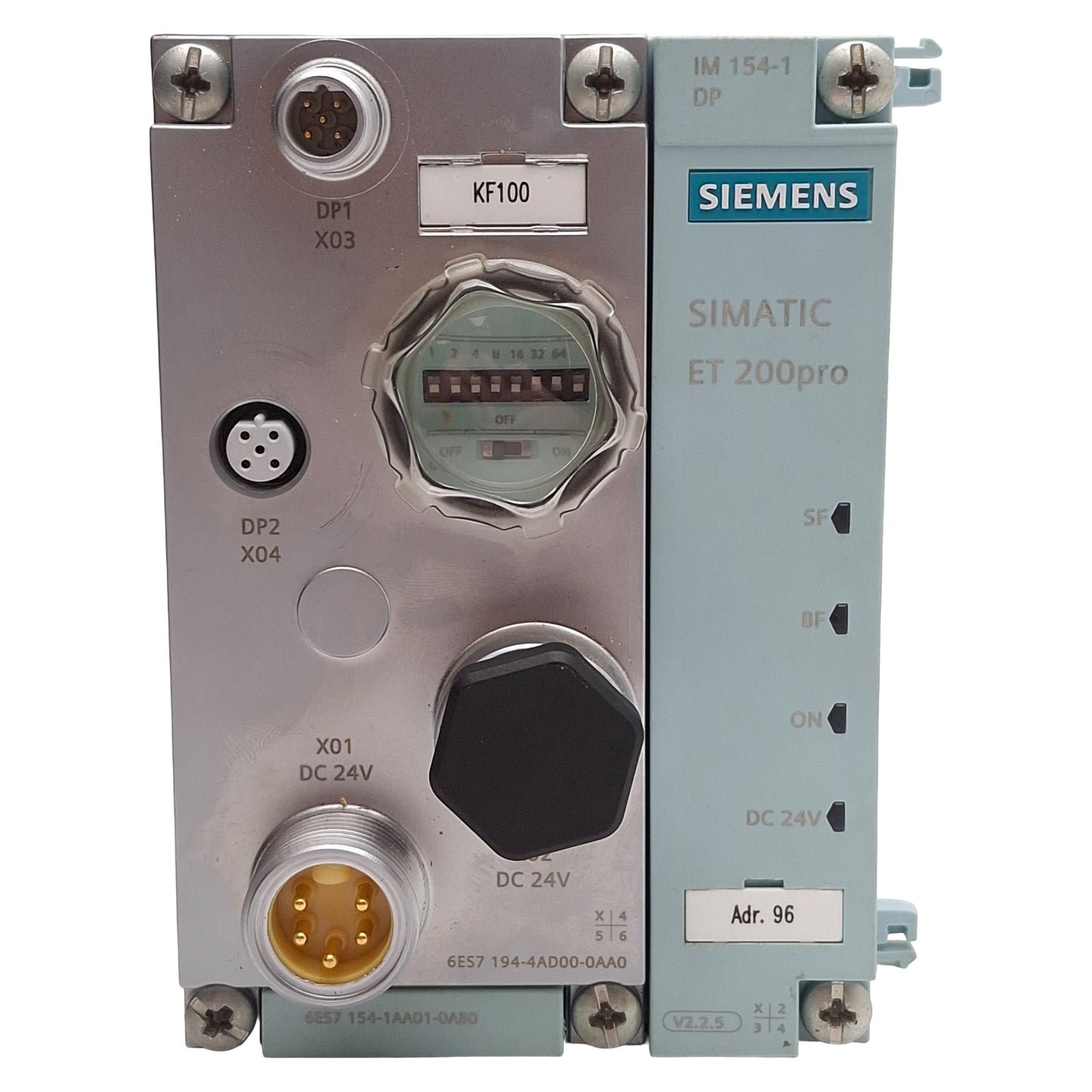 Used Siemens 6ES7 194-4AD00-0AA0 SIMATIC ET 200pro PROFIBUS Interface Module, 8A