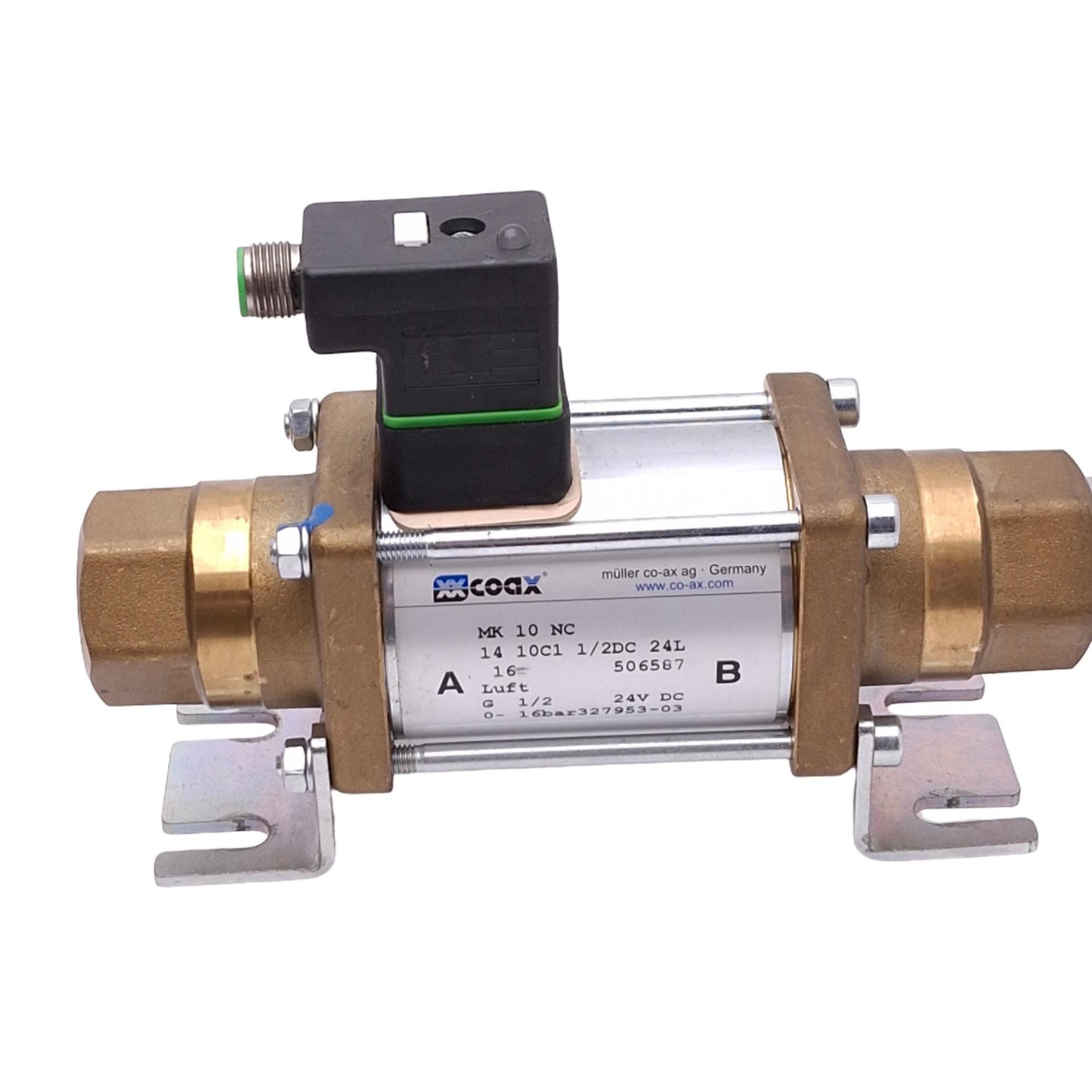 Used Muller Coax MK 10 NC Coaxial Solenoid Valve, 2/2-Way NC, 0-16bar, G 1/2, 24VDC
