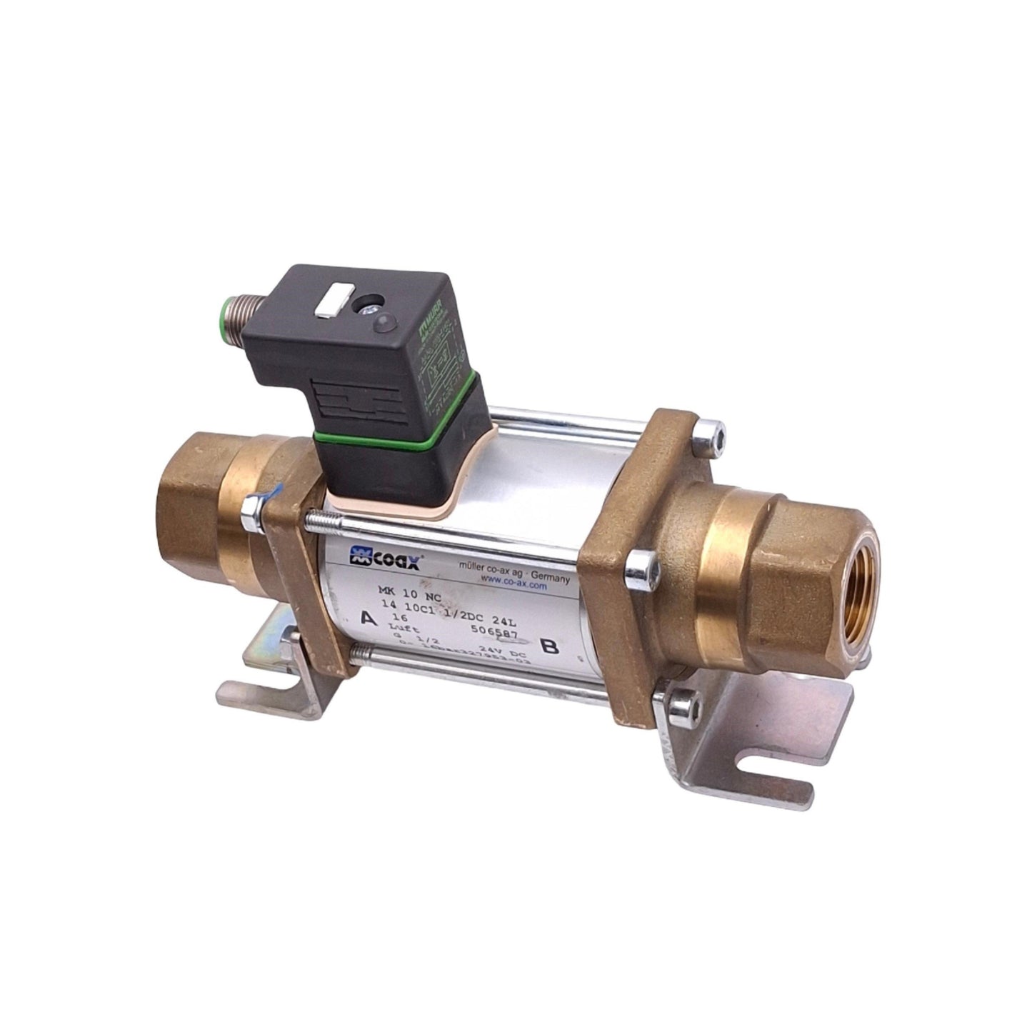Used Muller Coax MK 10 NC Coaxial Solenoid Valve, 2/2-Way NC, 0-16bar, G 1/2, 24VDC